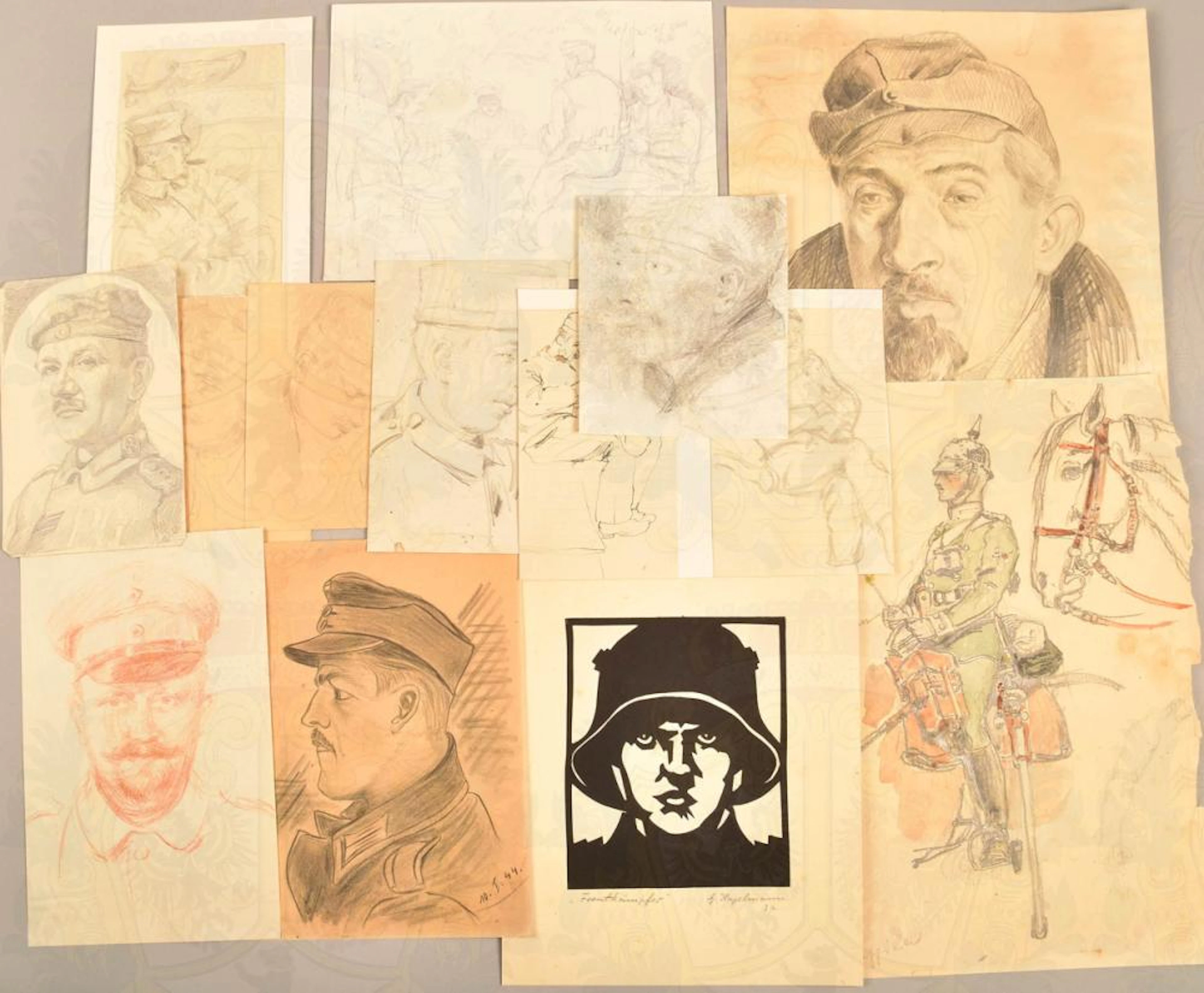 14 SOLDATENPORTRAITS 1. UND 2. WELTKRIEG 14 SOLDIER PORTRAITS WORLD WAR I AND II