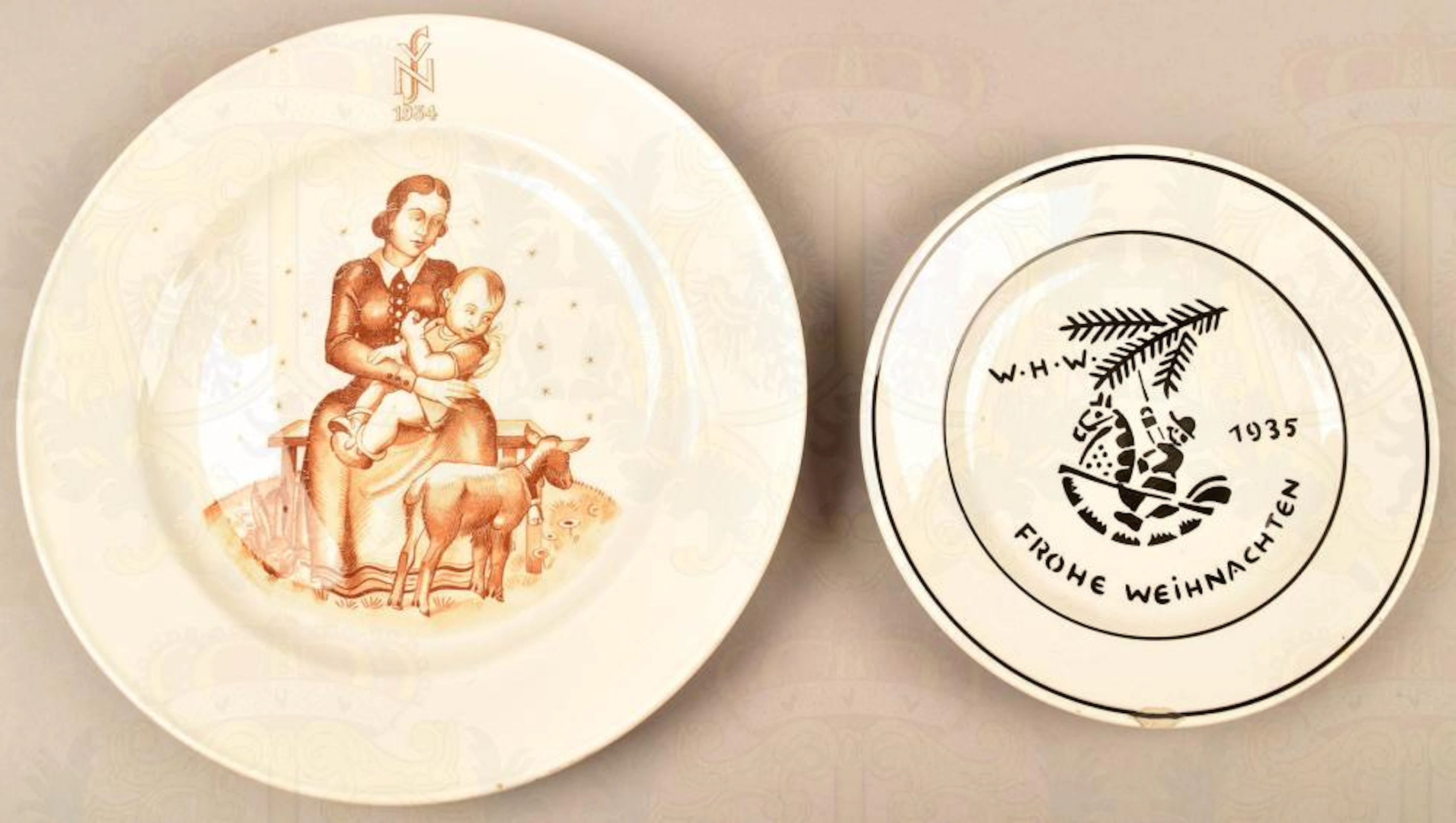 2 SPENDENTELLER NSV UND WHW 2 DONATION DISHES NSV AND WINTER RELIEF 1935