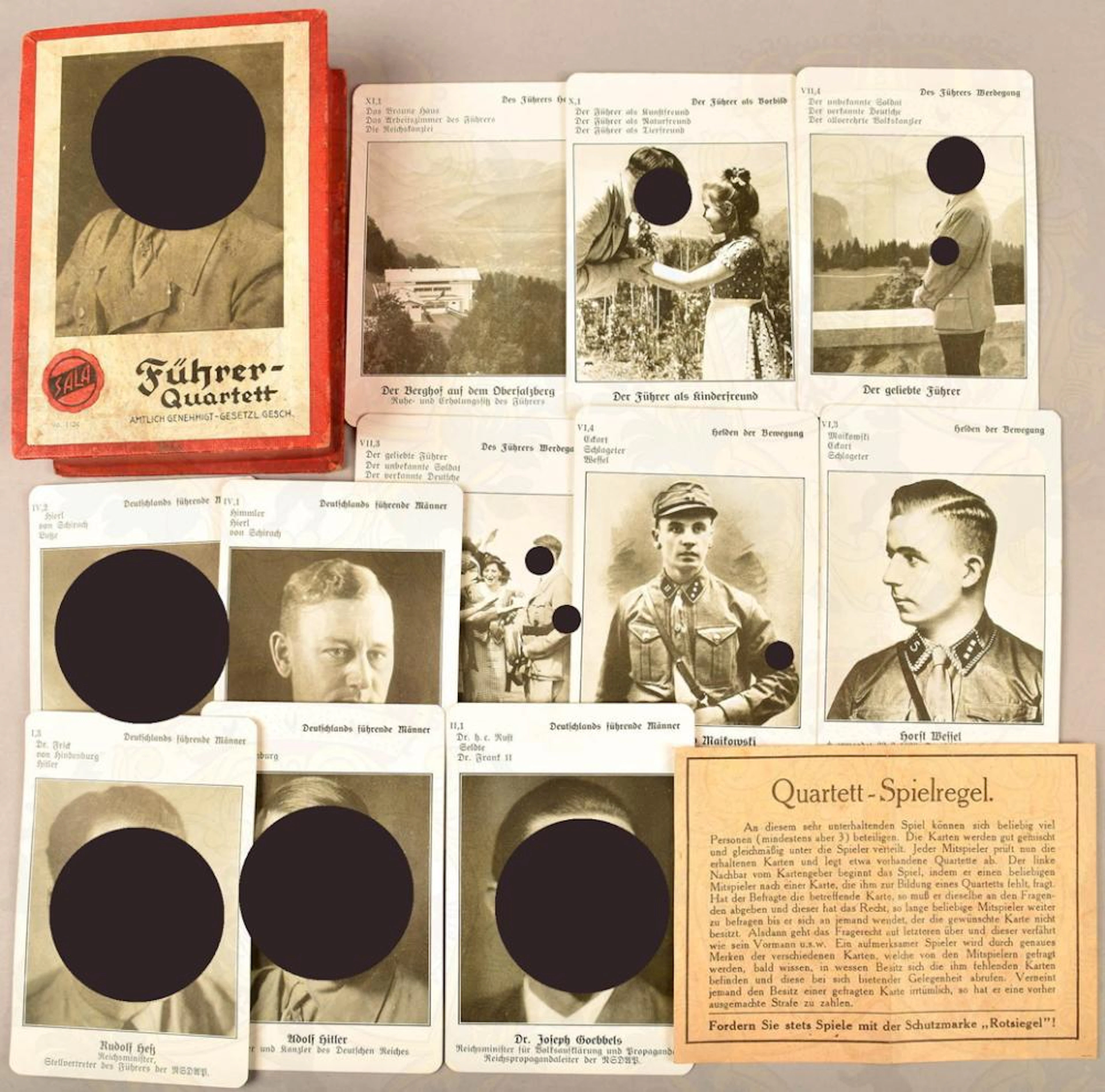 Kartenspiel Führer-Quartett Card game military and political leaders of 1936