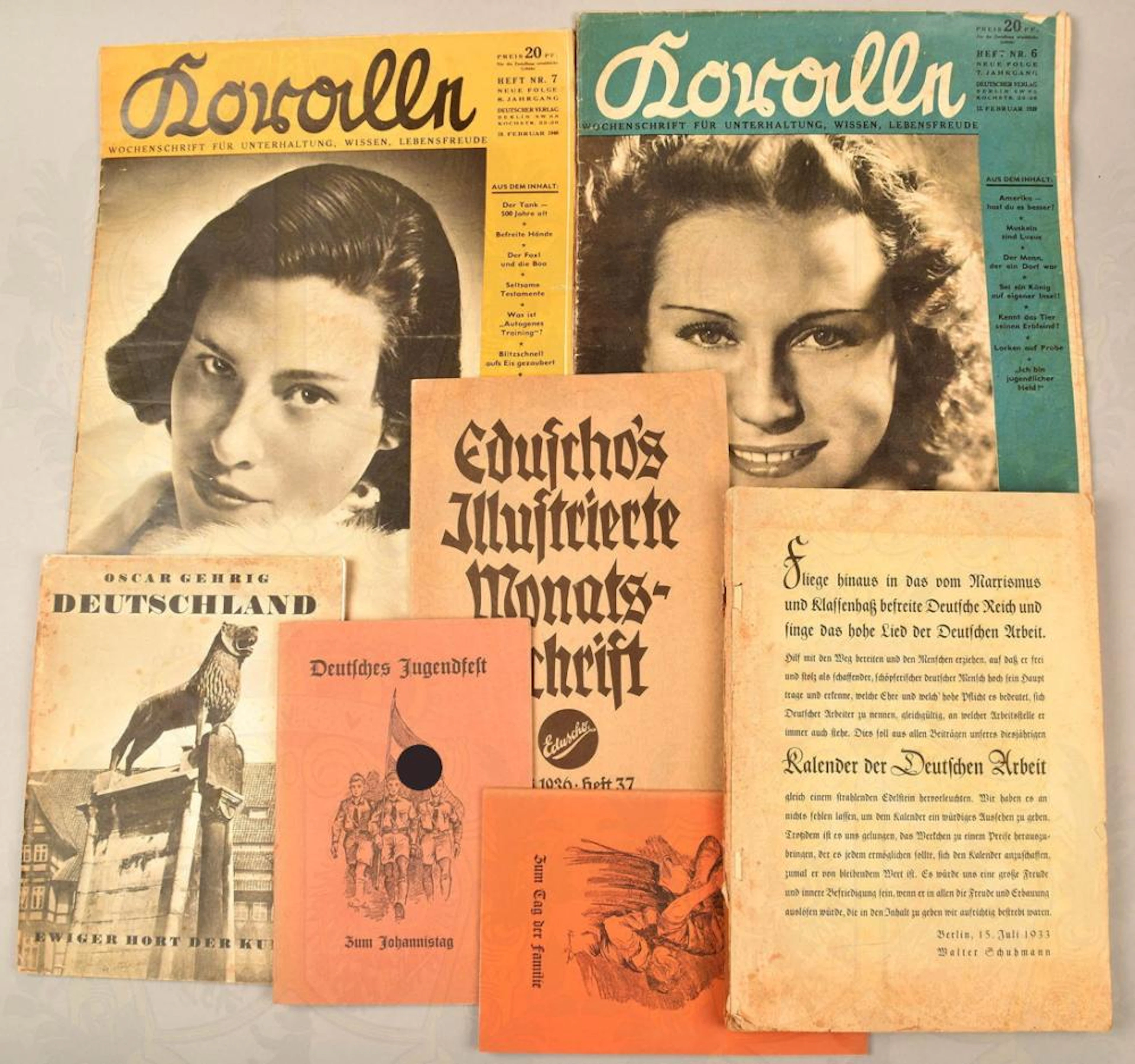 7 Kleinschriften, Kalender und Zeitschriften 1933-1940