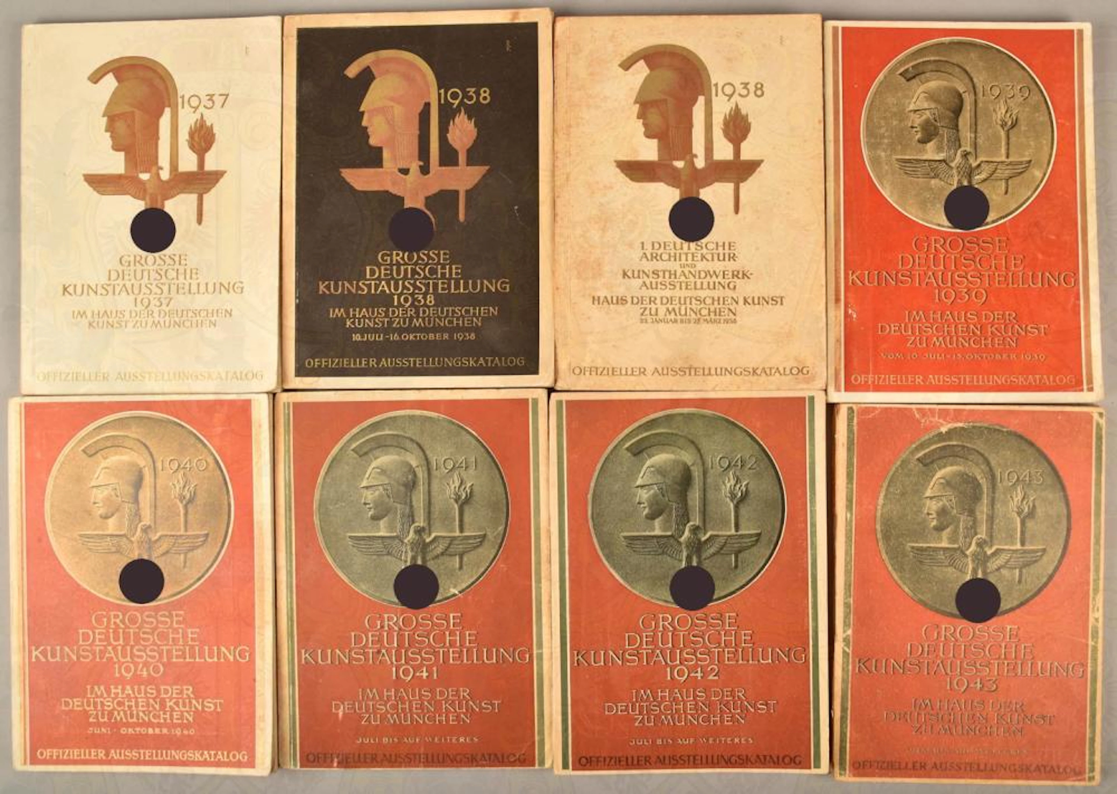 8 Kataloge Große Deutsche Kunstausstellung 1937-1943 8...
