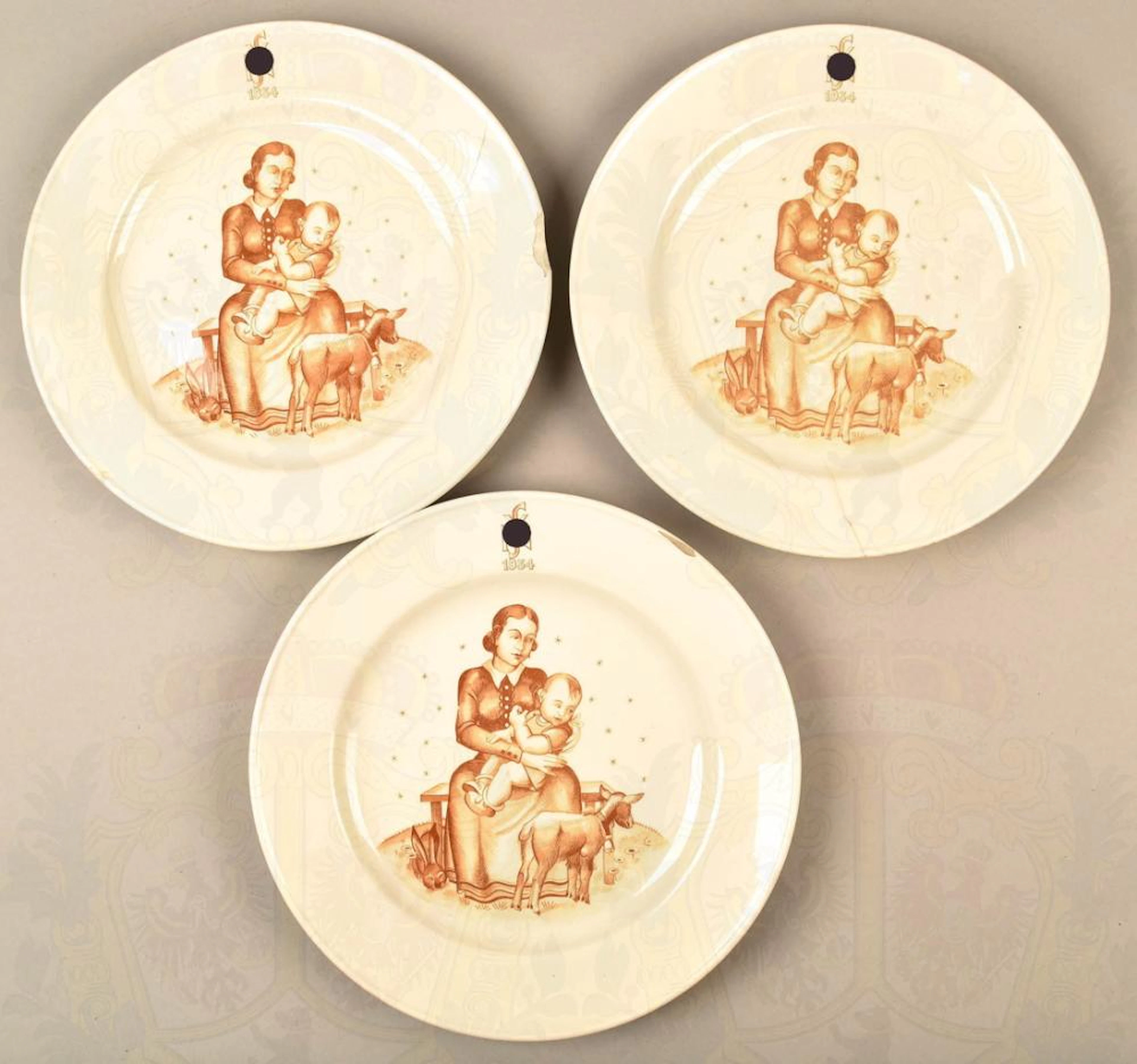 3 NSV-Spendenteller 1934 3 National Socialist Welfare donation dishes 1934