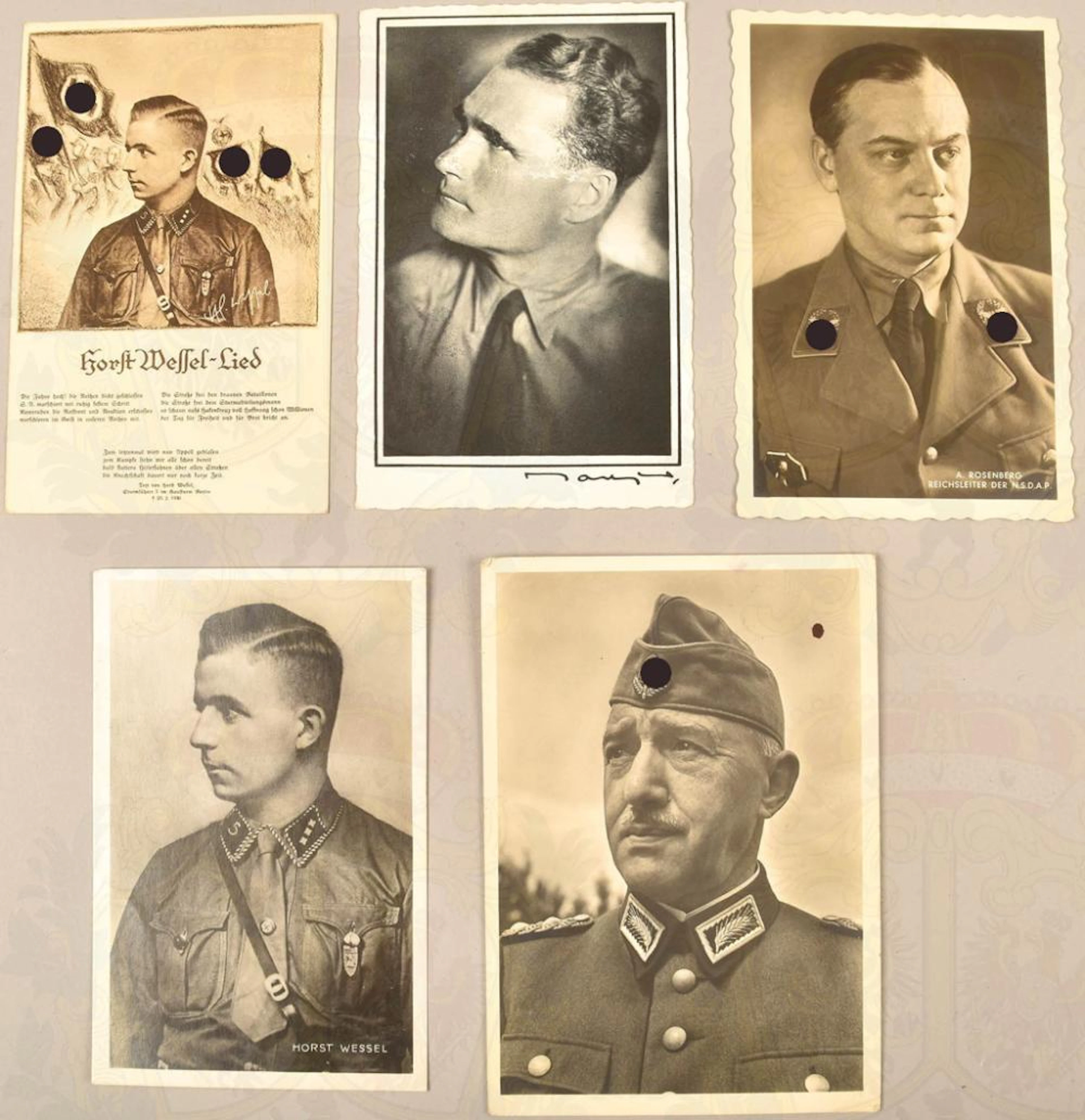 5 Portrait-AK national-sozialistische Persönlichkeiten 5...