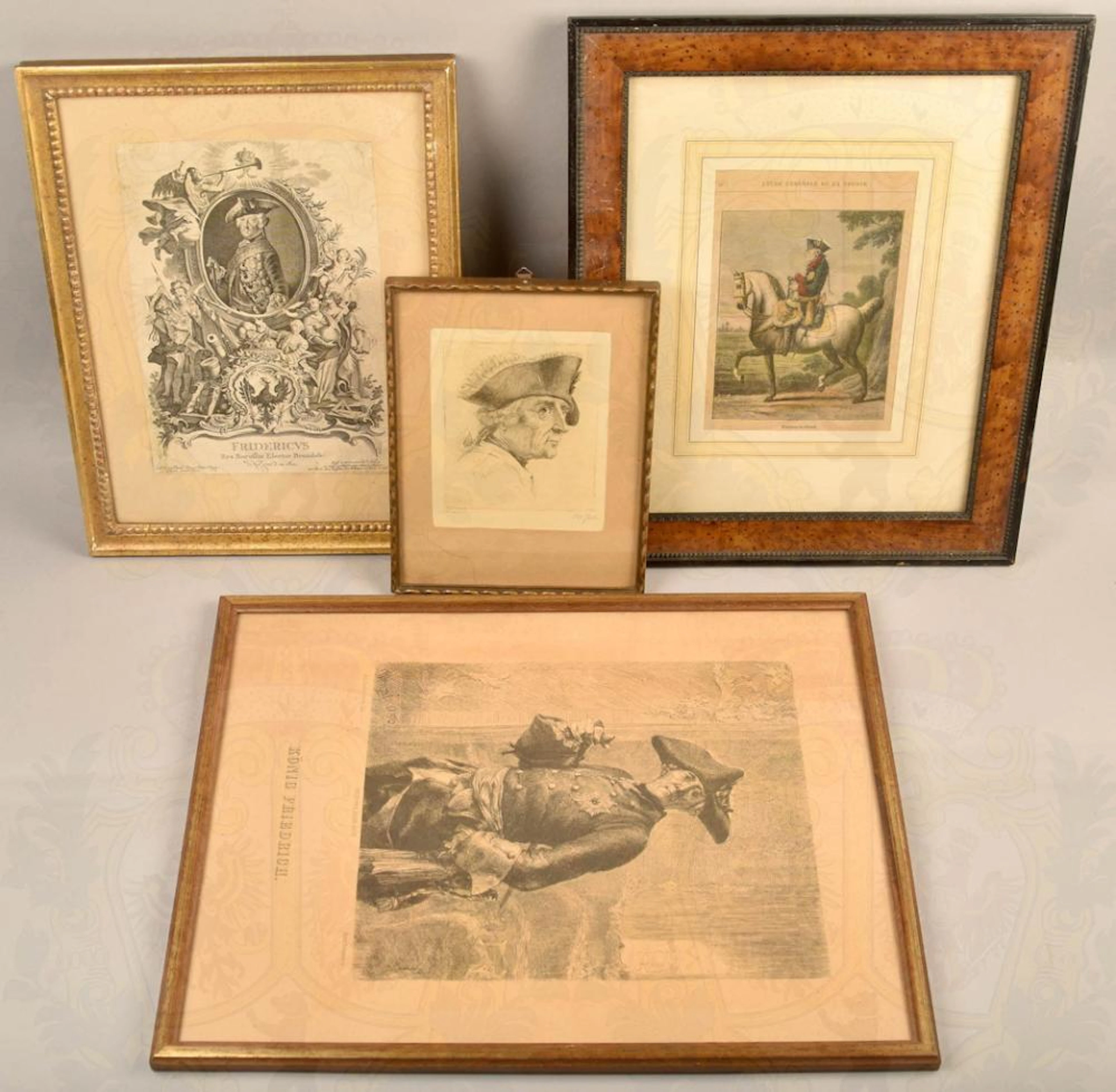 4 Portraits König Friedrich II. von Preuße