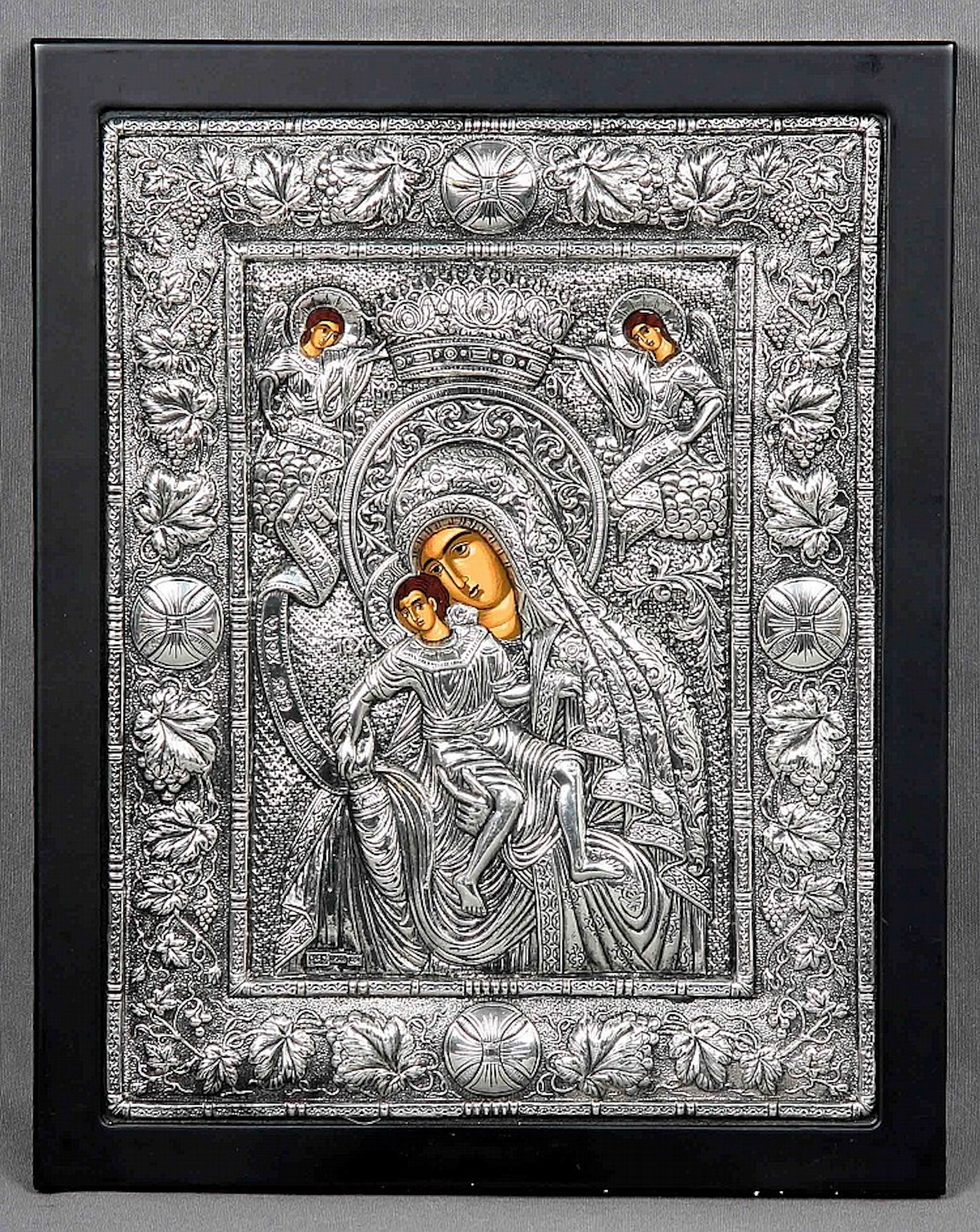 A STERLING SILVER MARIAN ICON