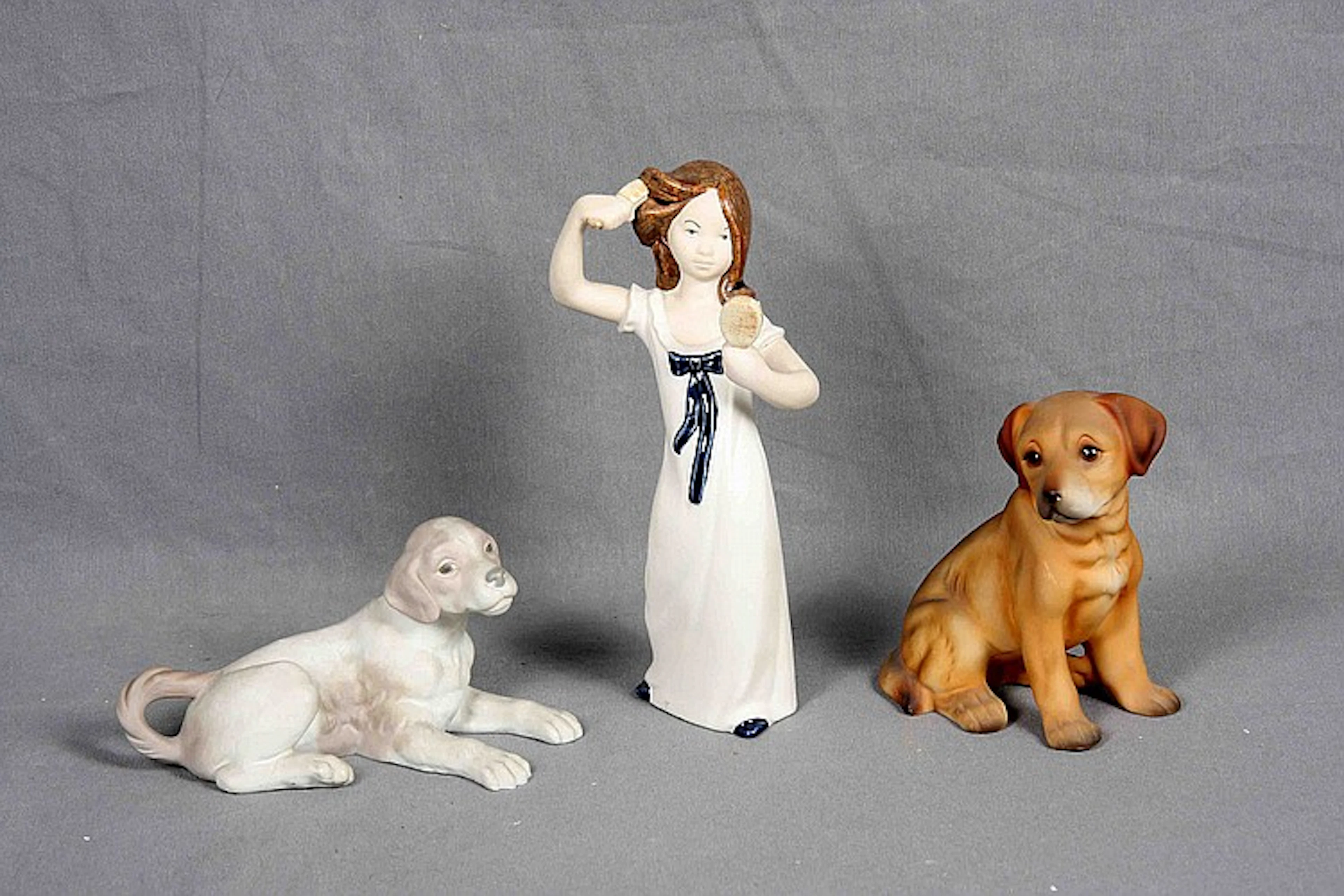 TWO PORCELAIN DOG FIGURES