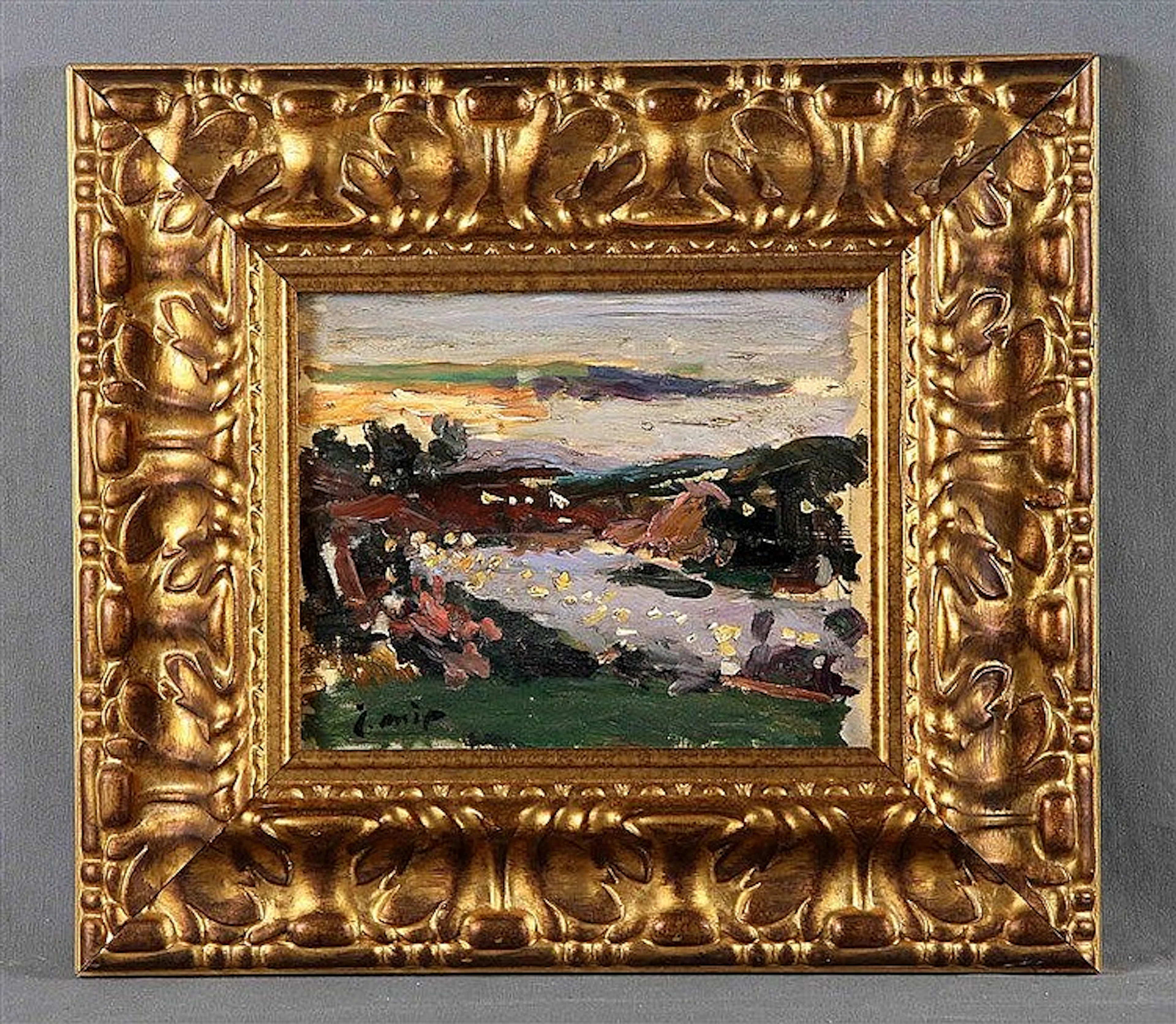 MIR, JOAQUÍN (1873-1937). ?Marina?. Oil on board, 22x27 cm. Signed. It is a