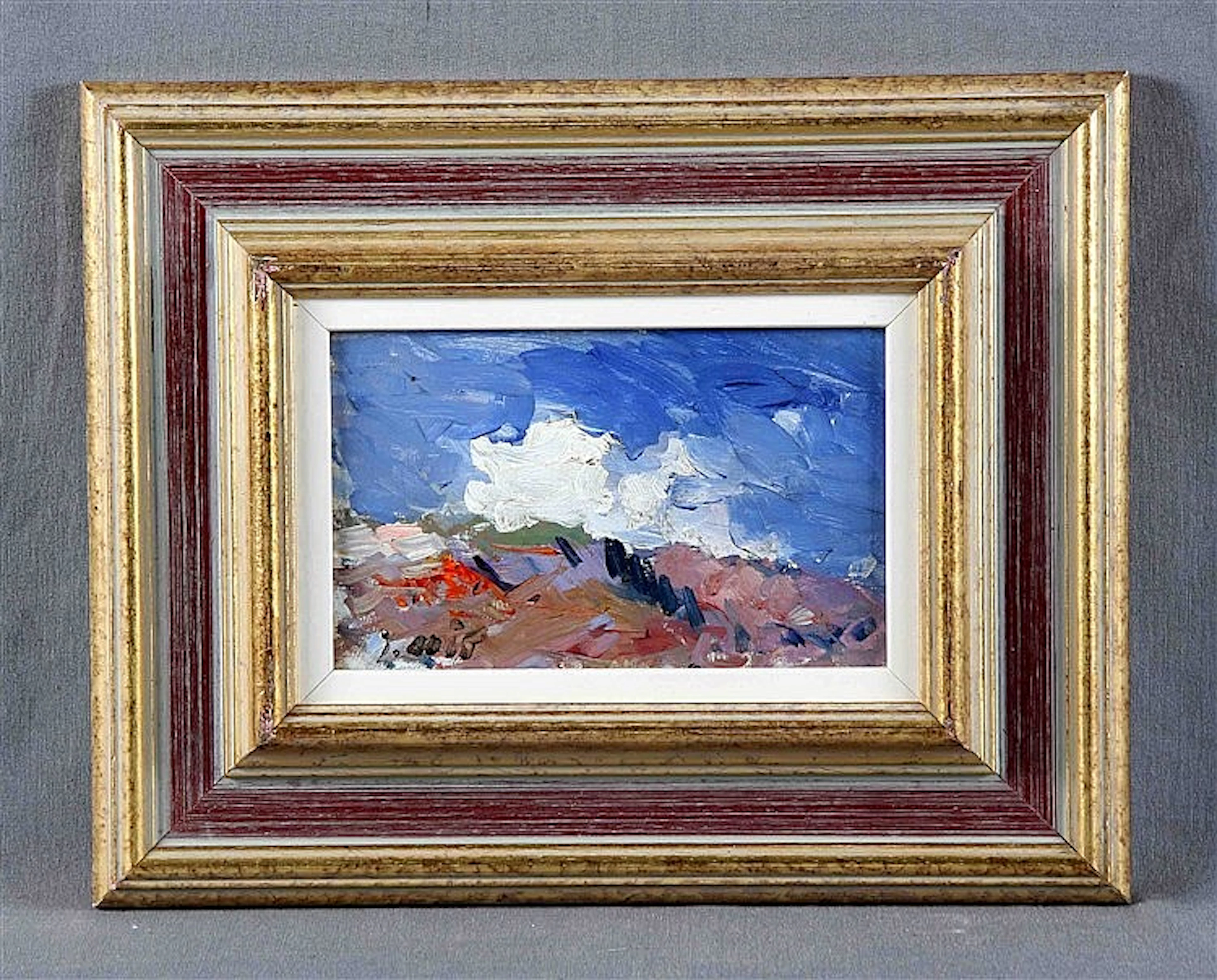 MIR, JOAQUÍN (1873-1937). ?Paisaje montañoso?. Oil on board, 12x18 cm. Sign