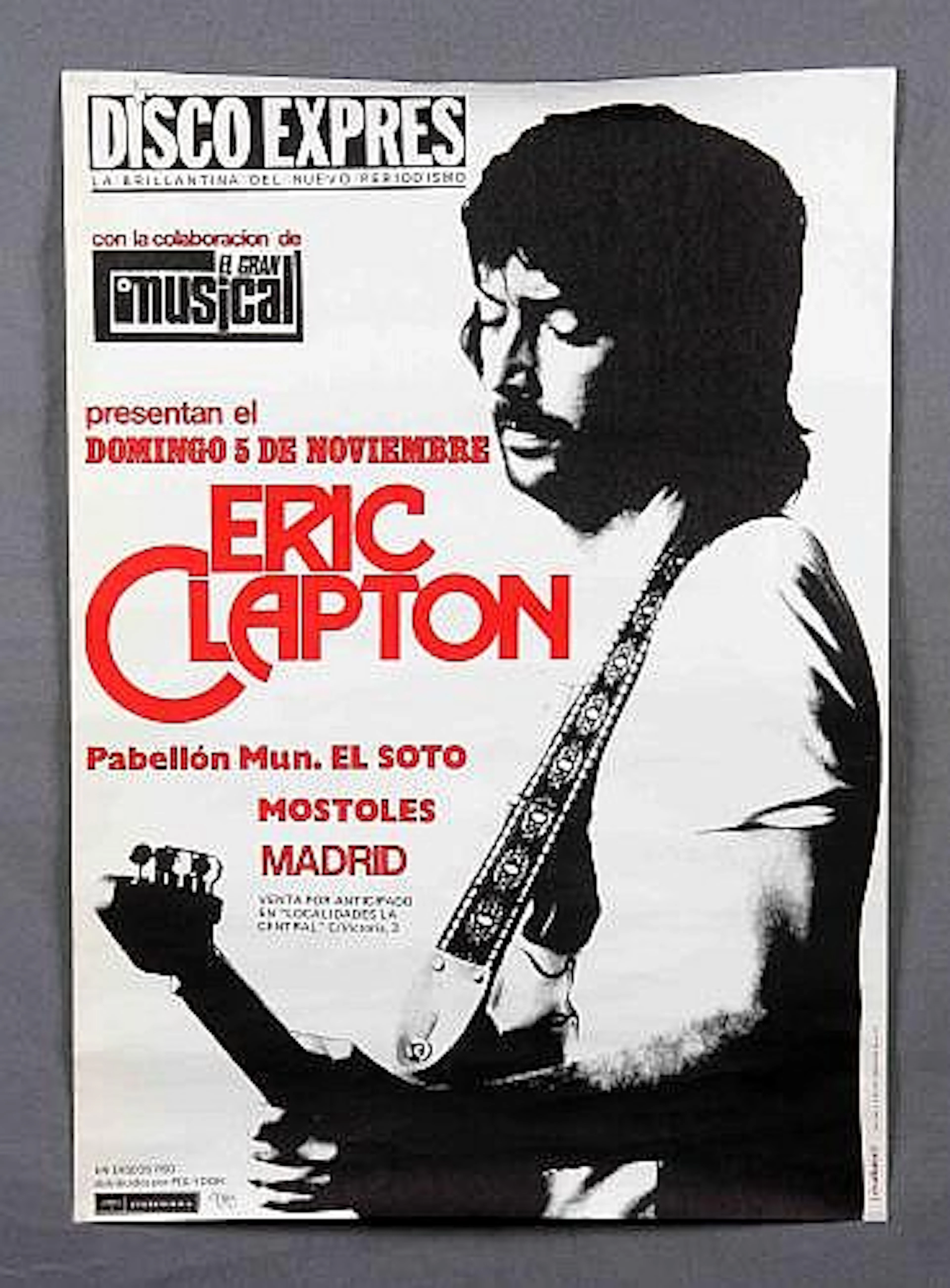 Cartel del Concierto de ERIC CLAPTON celebrado en Móstoles