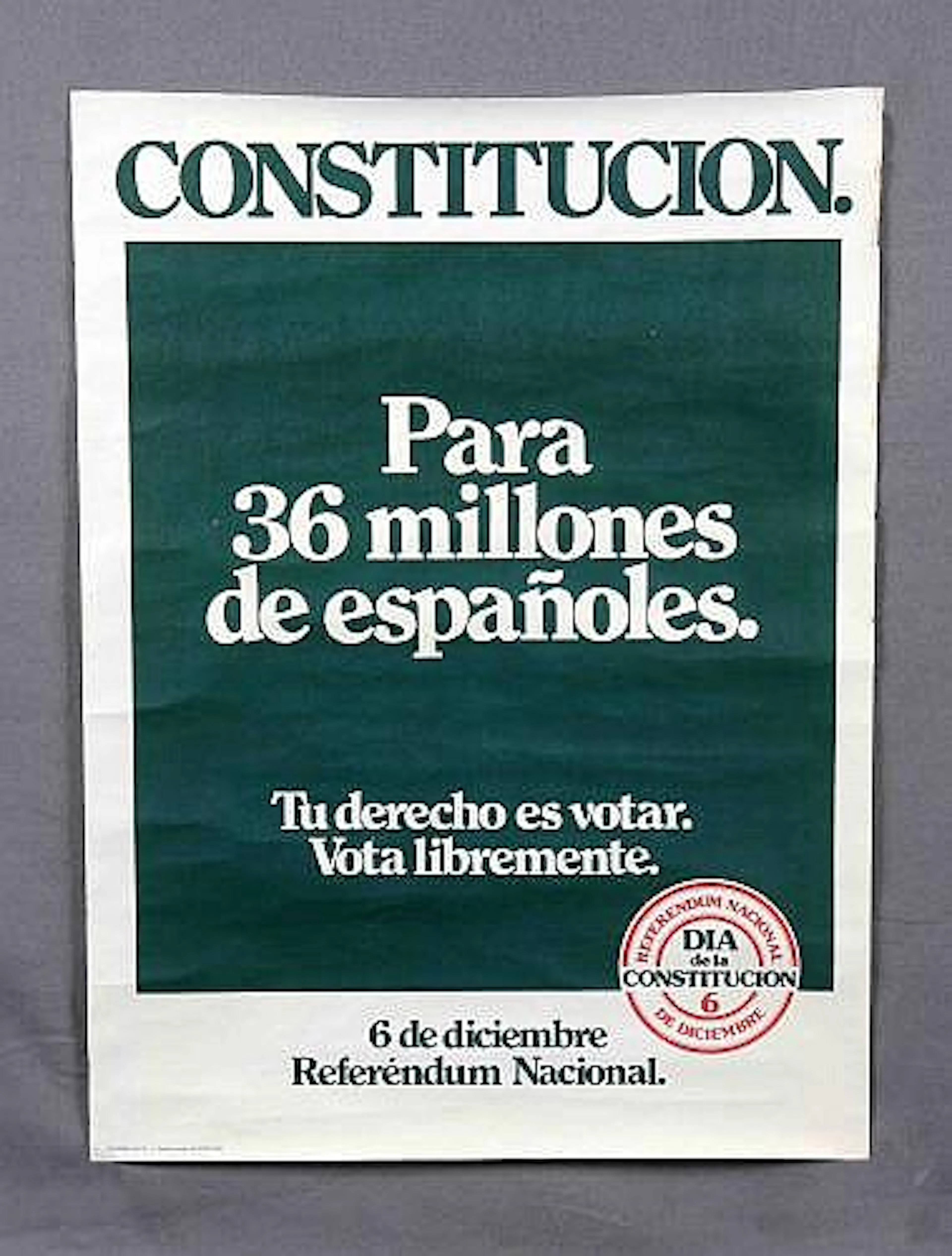 Cartel original del Referéndum de la Constitución Española