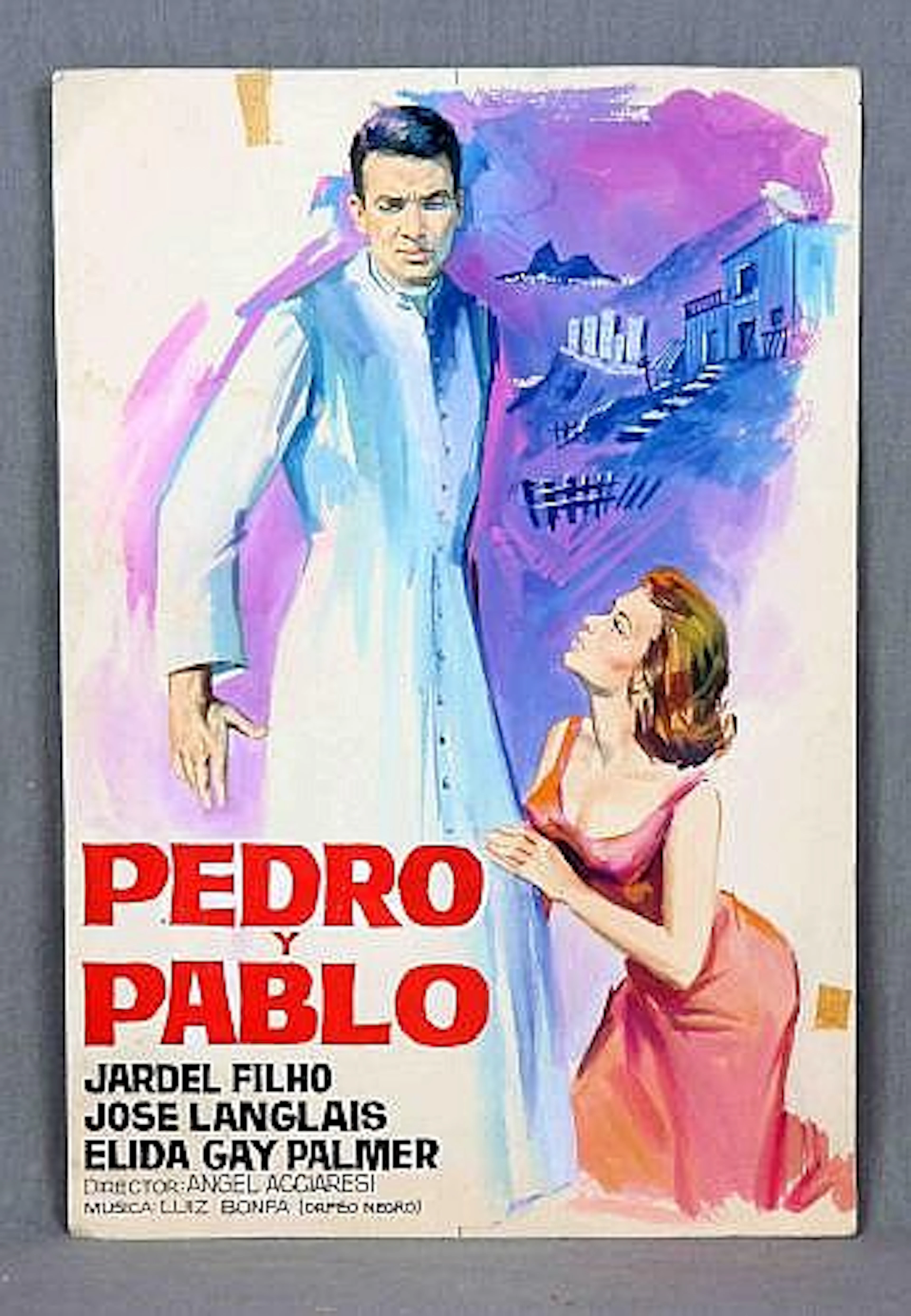 ANÓNIMO. "Pedro y Pablo". Cartel. Boceto original a color de