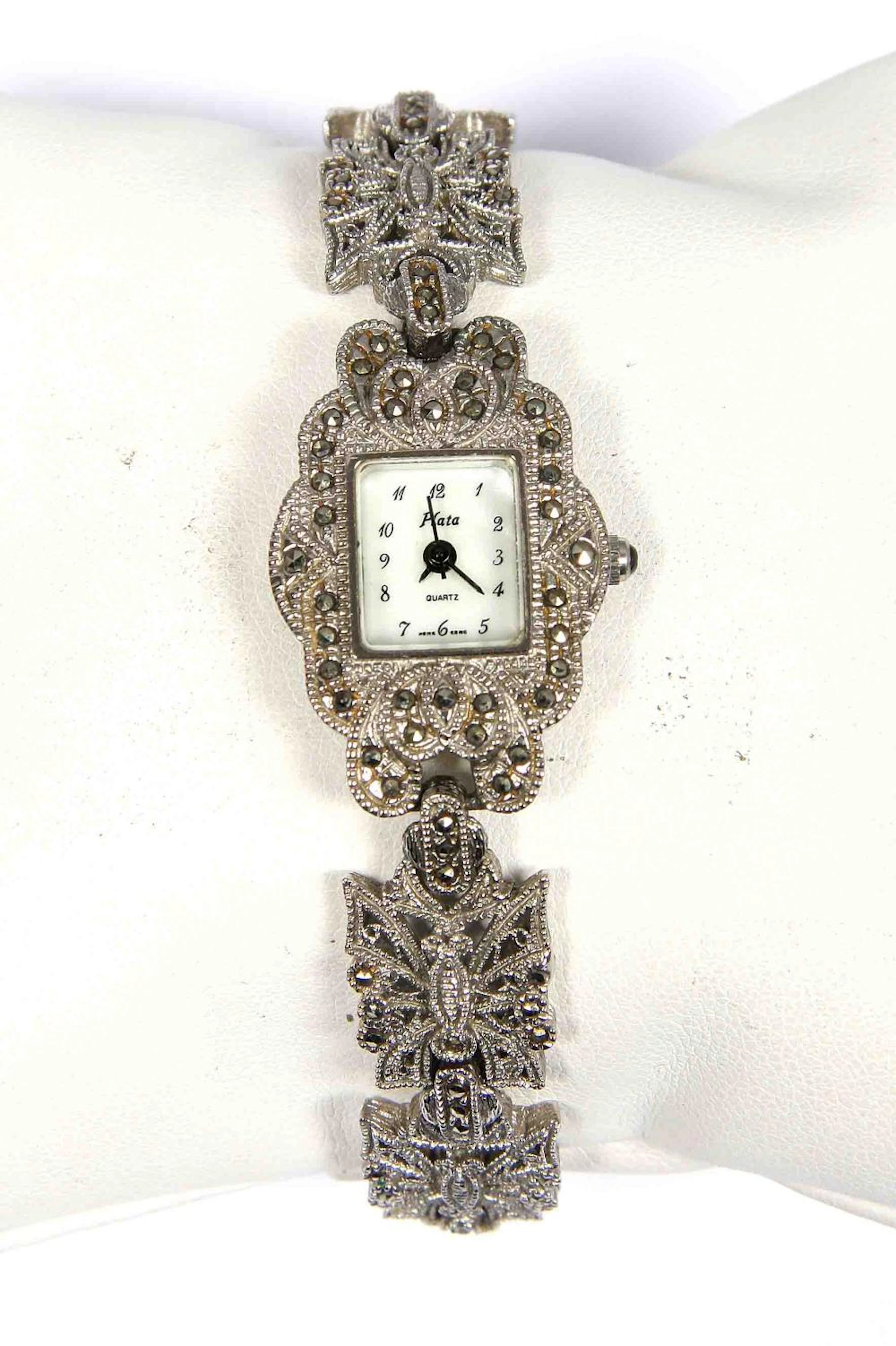 Reloj joya en plata de ley, maquinaria de cuarzo
