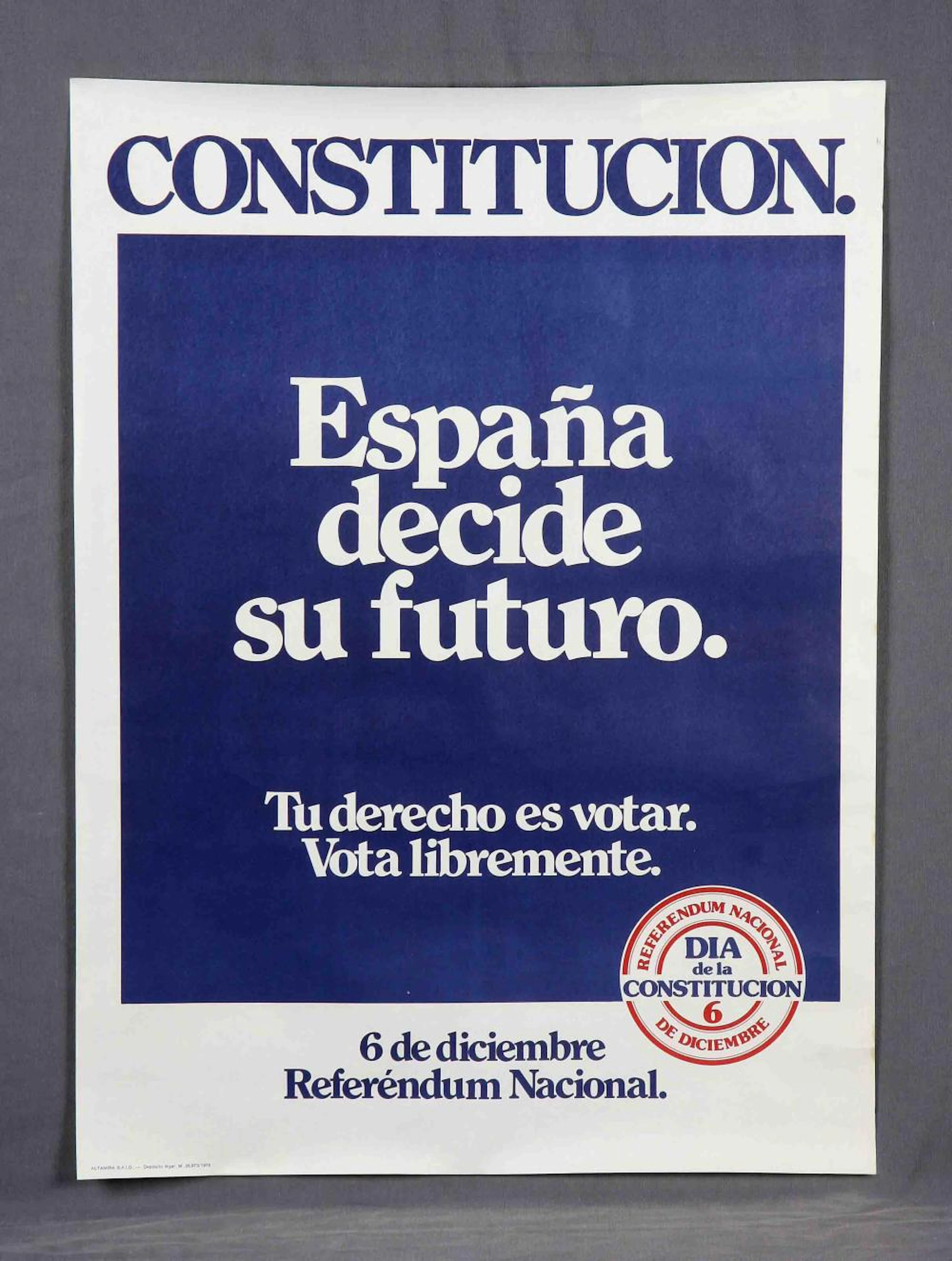 Cartel original del Referéndum de la Constitución