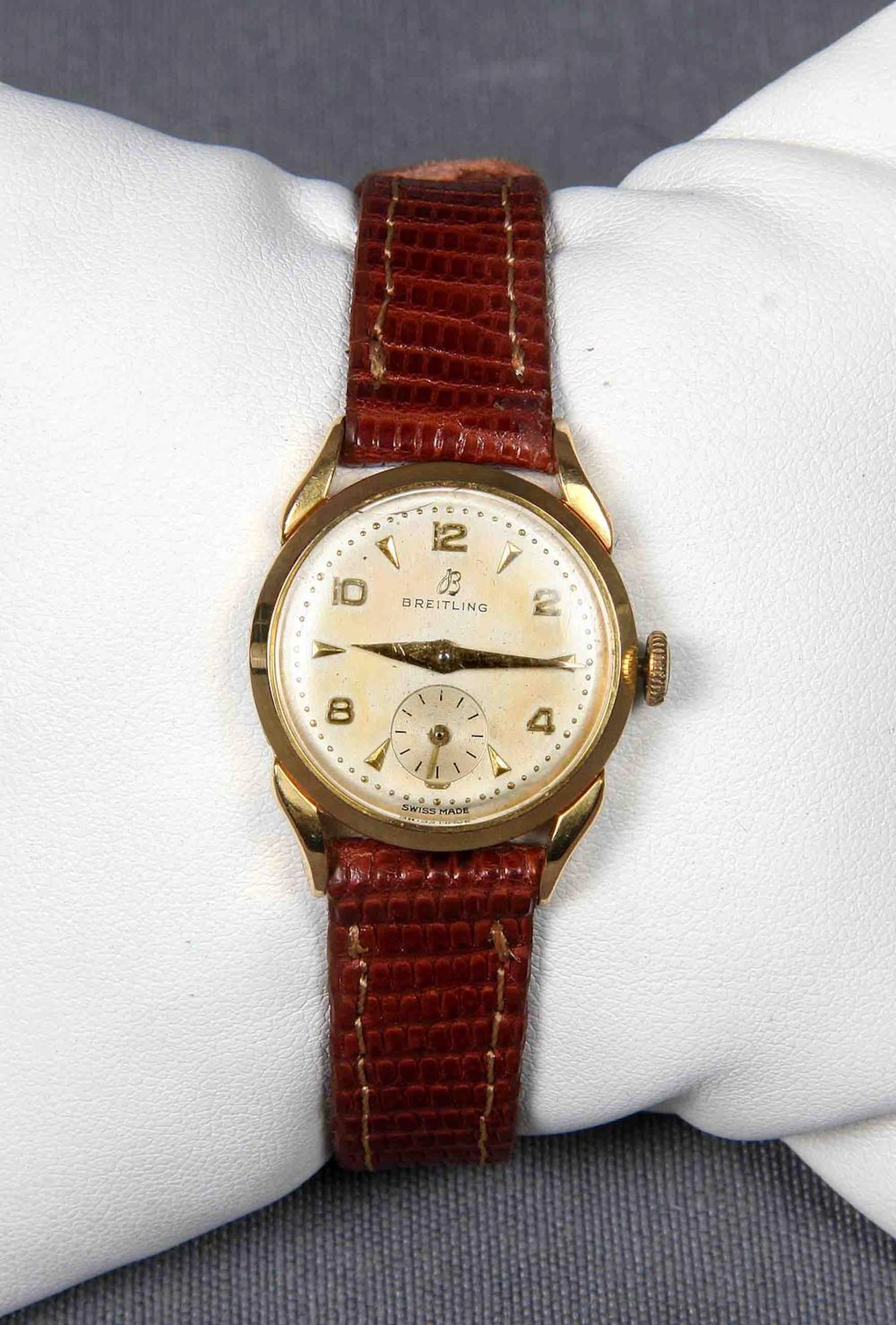 BREITLING vintage swiss wristwatch, gold plated wi