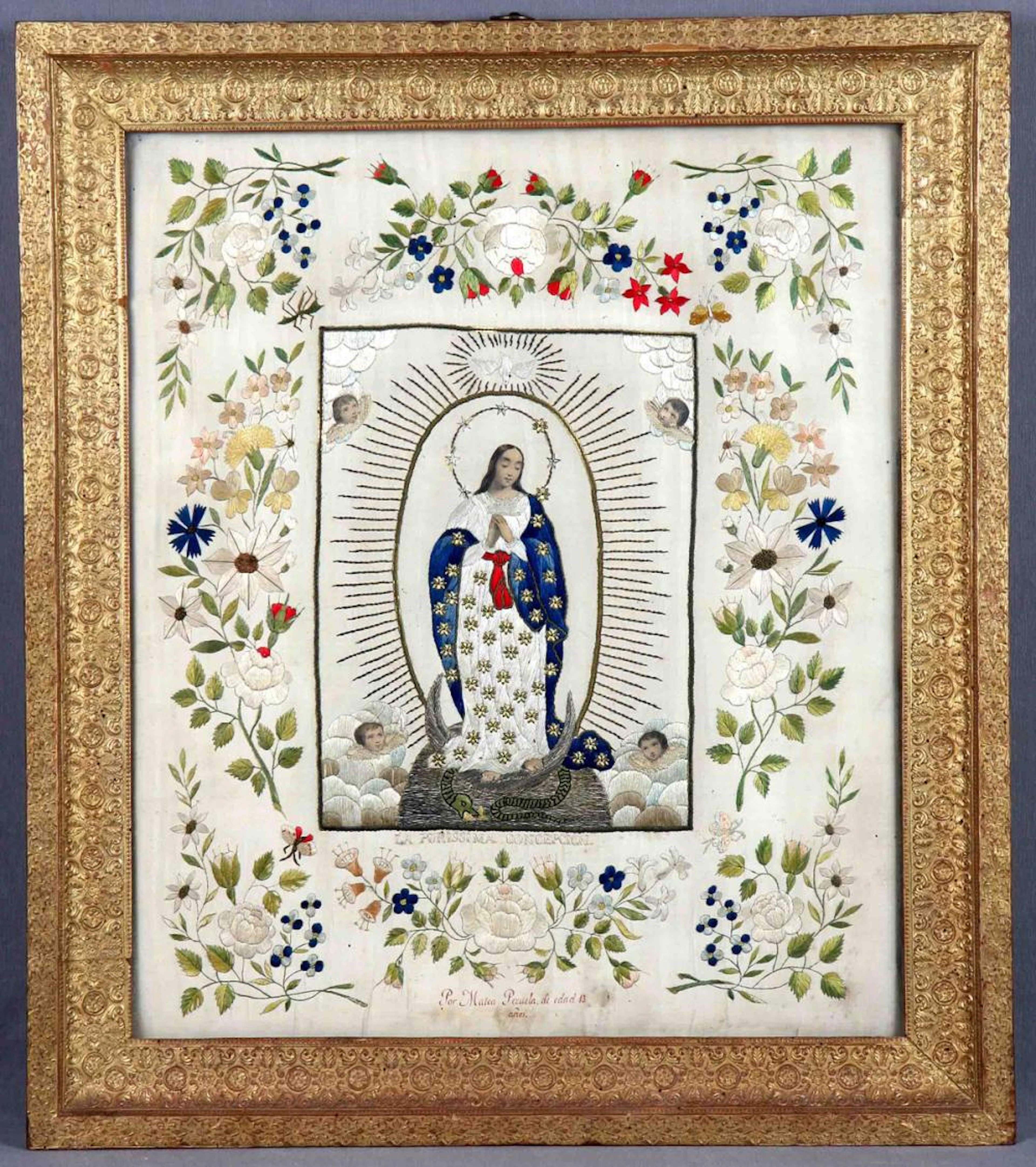 PEZUELA, MATEA La Purísima Concepción. Hilo bordad