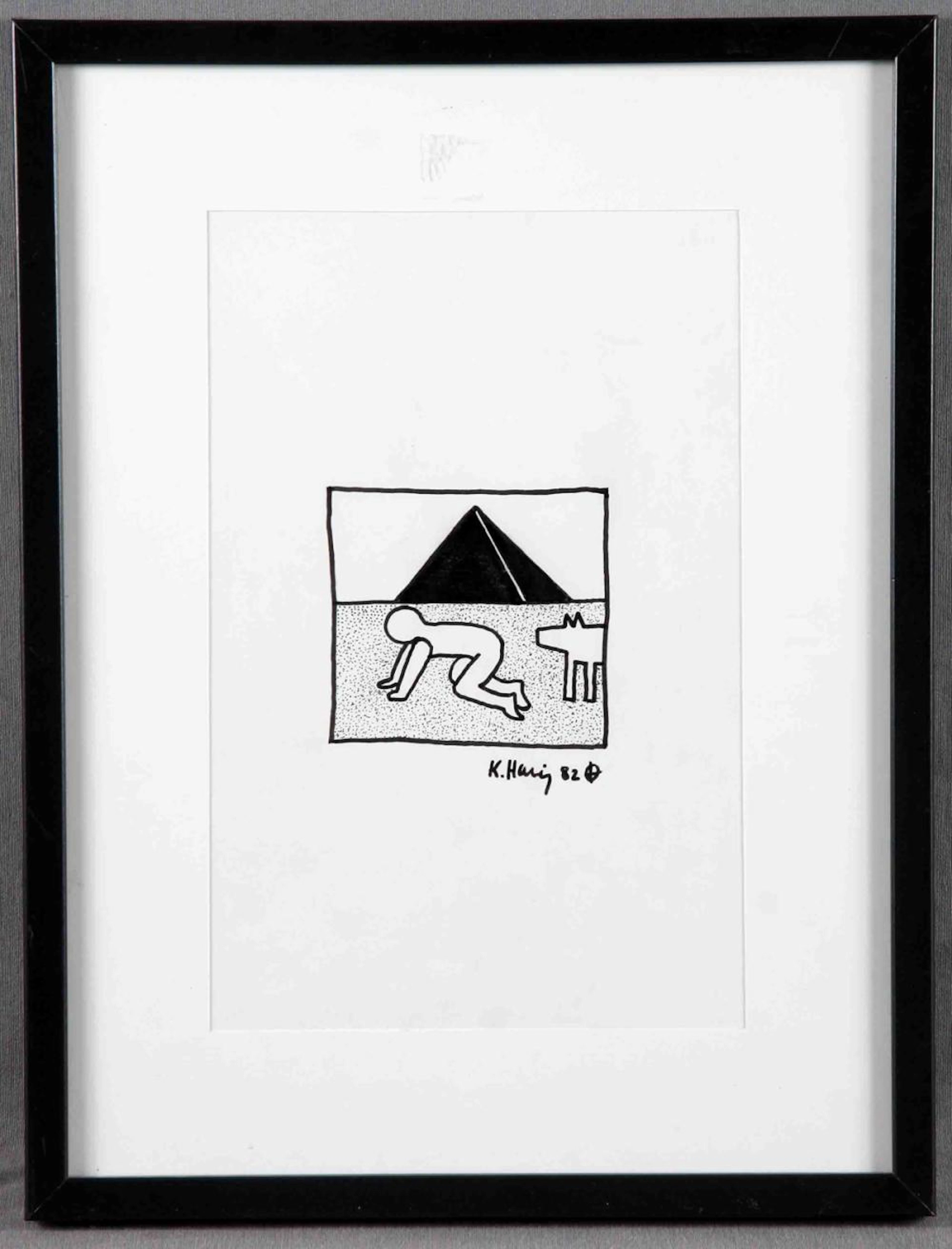 HARING, KEITH (1958-1990) ATRIBUIDO. Pyramid. Dibu