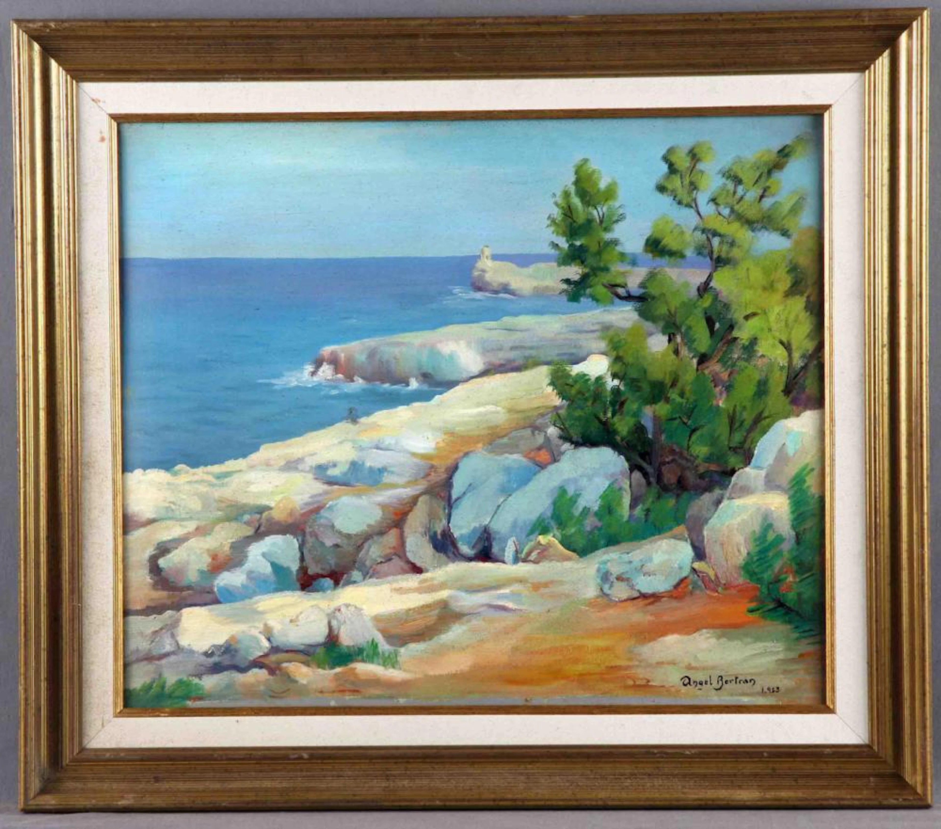 BERTRÁN, ÁNGEL Marina. Óleo sobre lienzo, de 46x55
