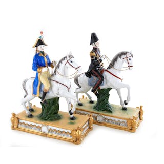 Pair Dresden Porcelain Figures of Napoleonic Generals, Richard Klemm (2pcs)