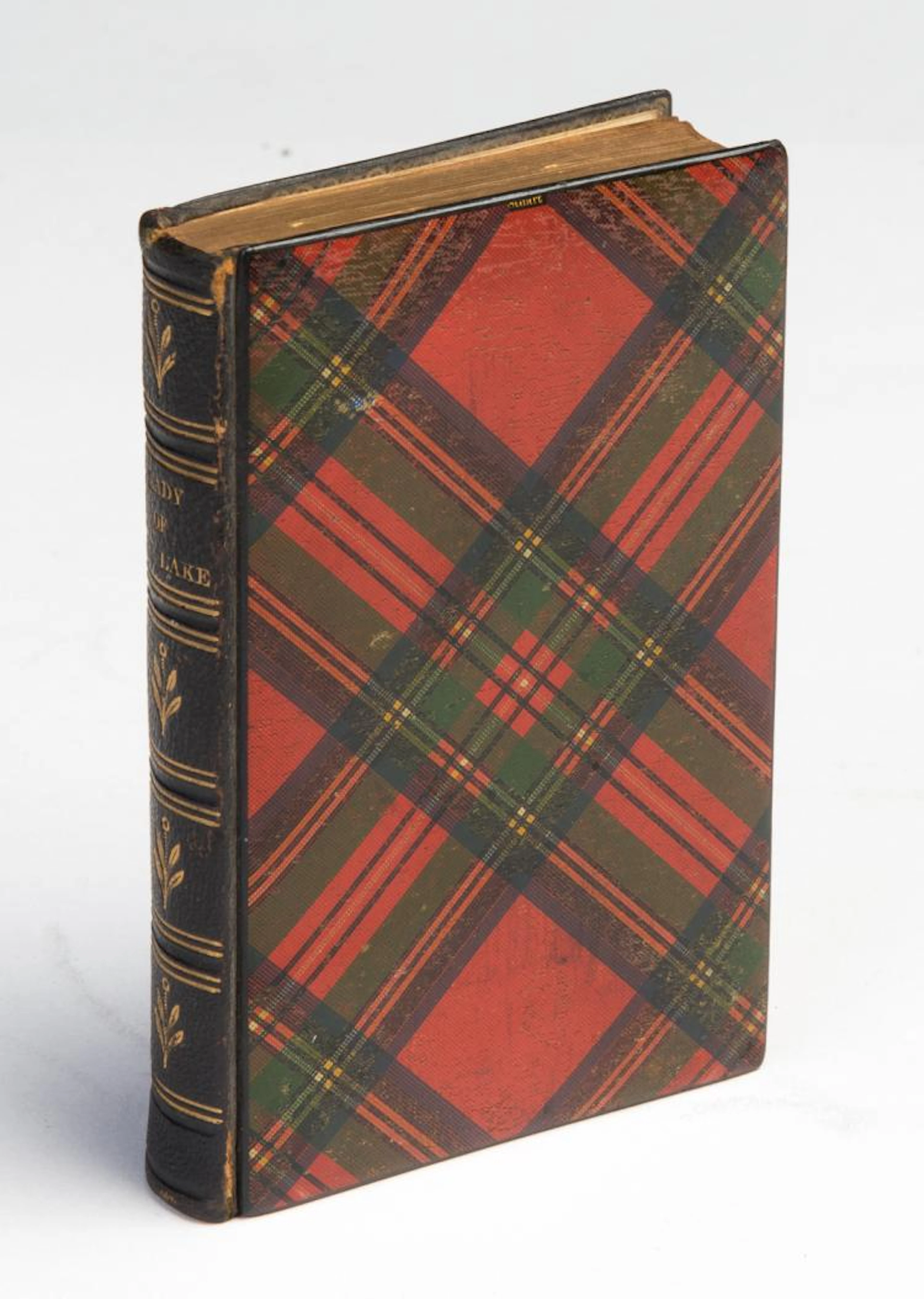 A Tartanware gilt edged bound book - The Lady of the Lake by Sir Walter Scott