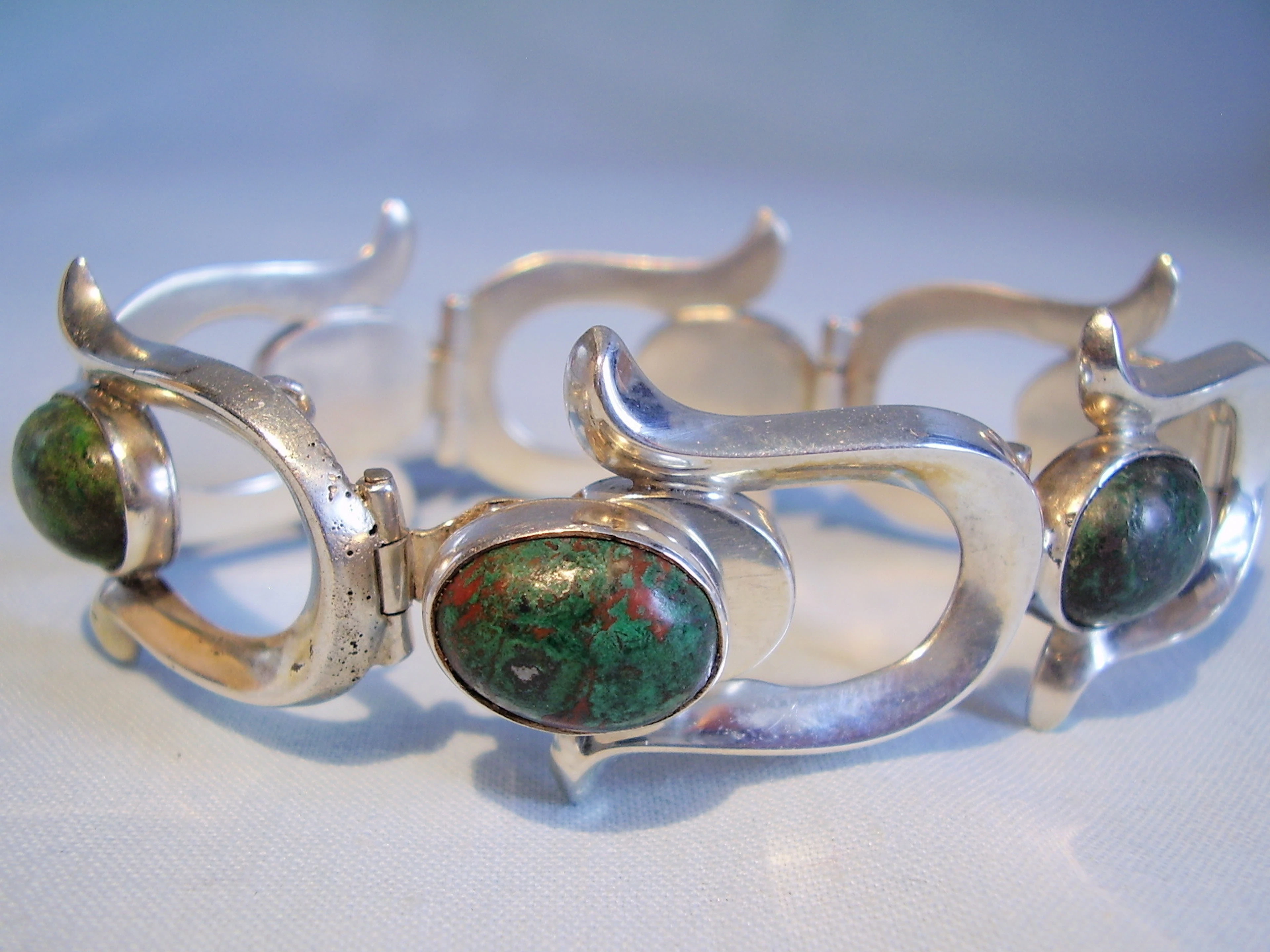 ARMBAND SILBER 925 MALACHIT AZURIT.