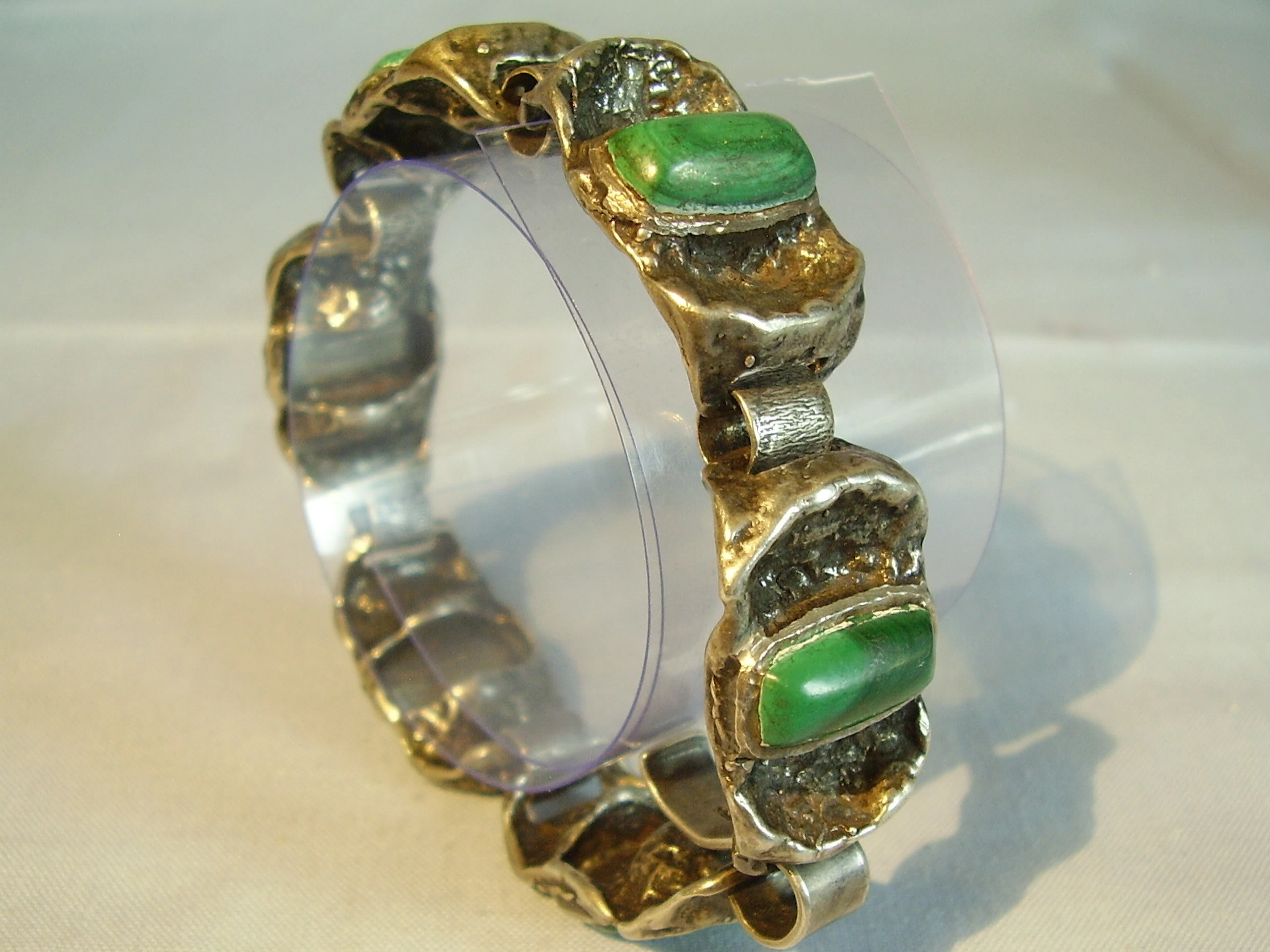 MALACHIT ARMBAND signiert OLY.