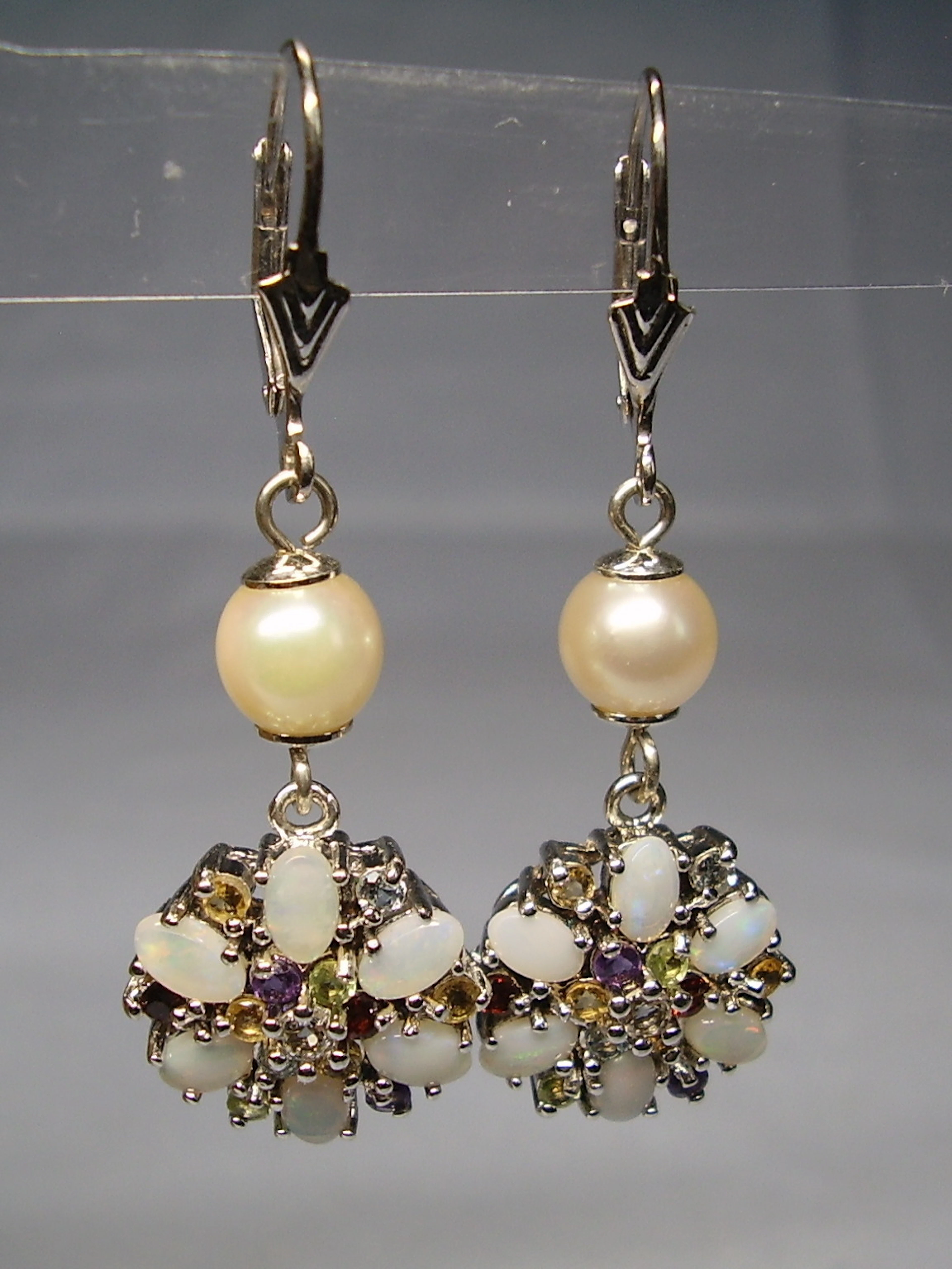 OPAL OHRRINGE SILBER 925.