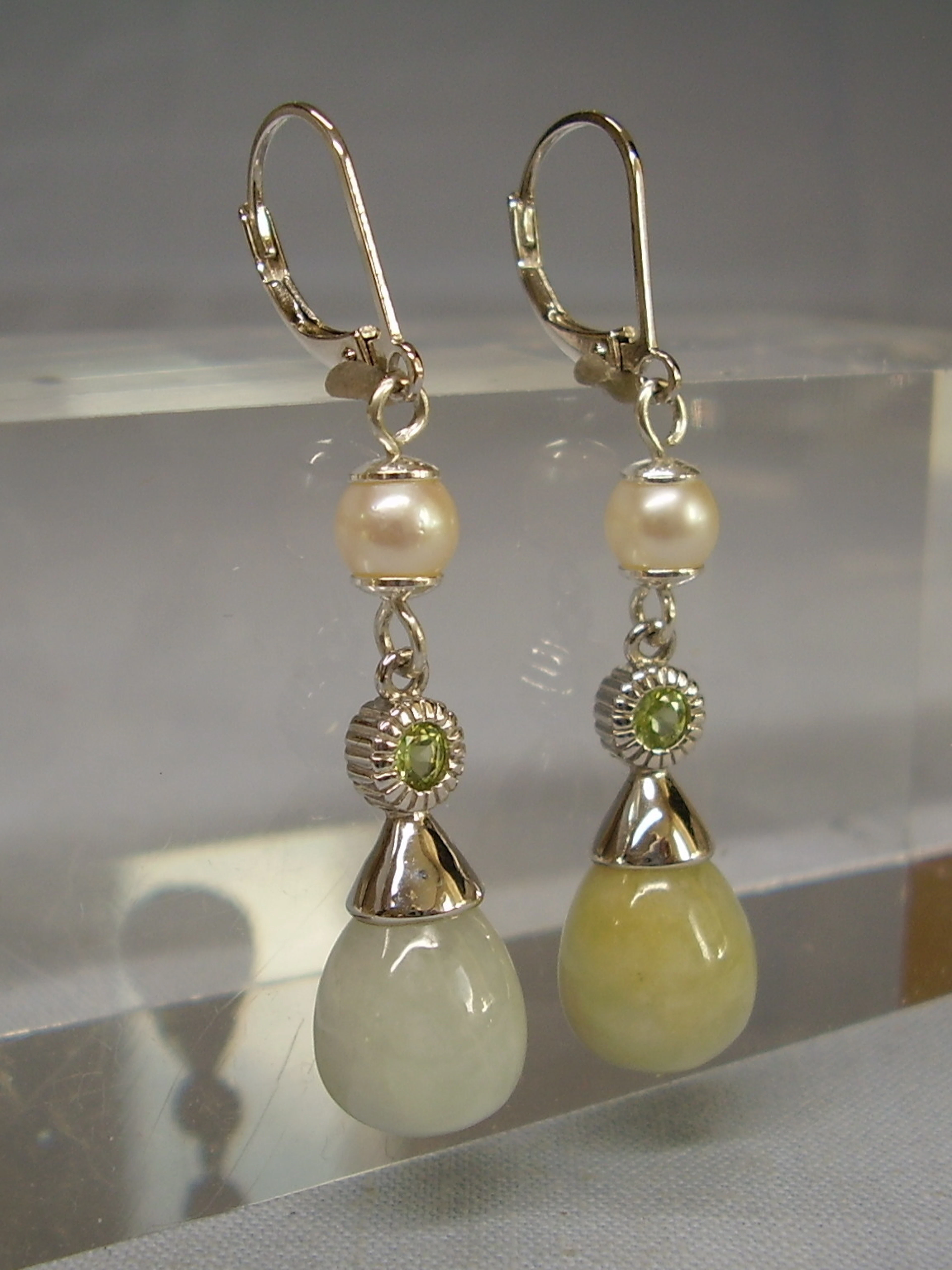JADE OHRRINGE Silber 925.