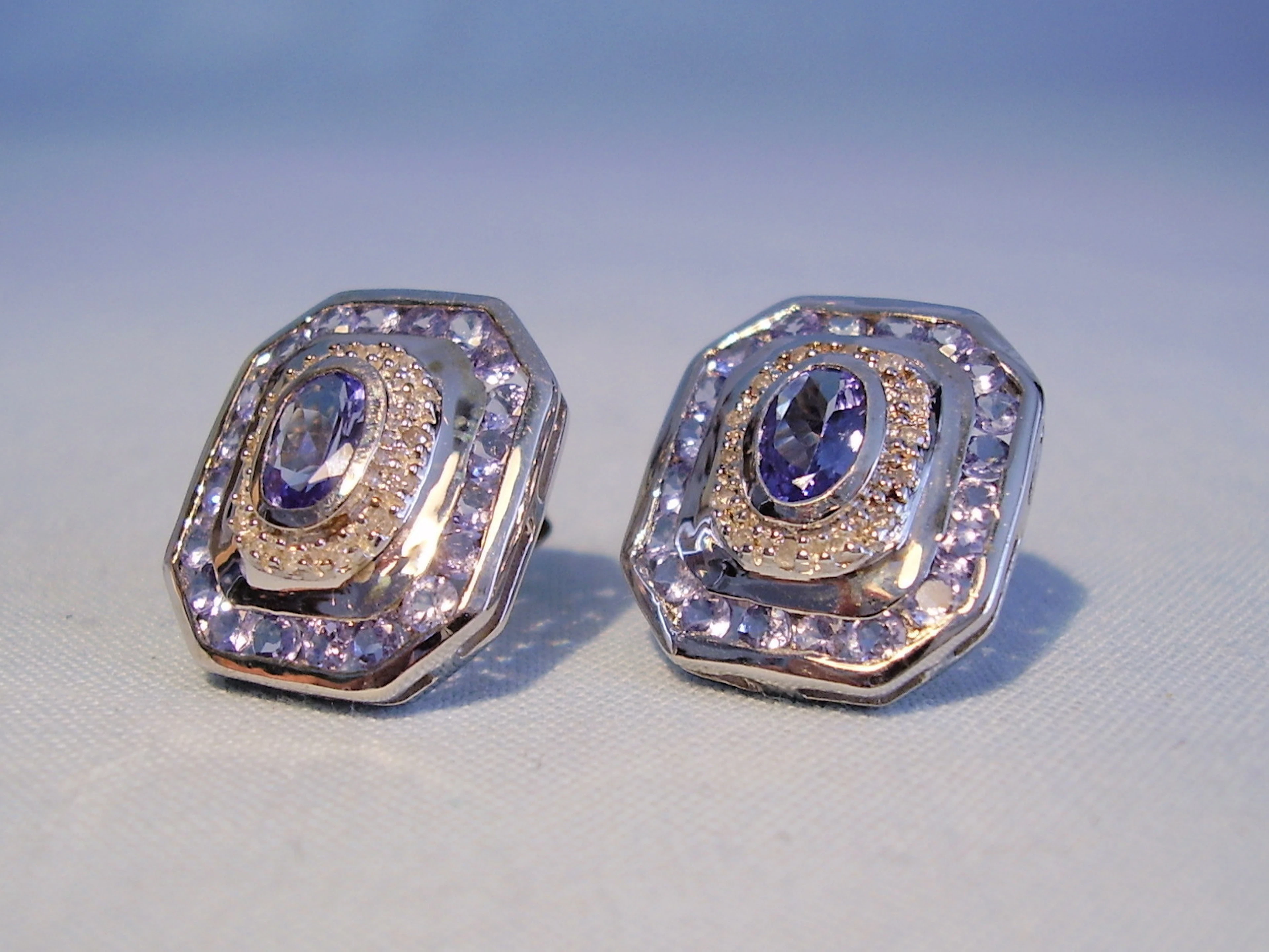 TANSANIT DIAMANT OHRSTECKER.