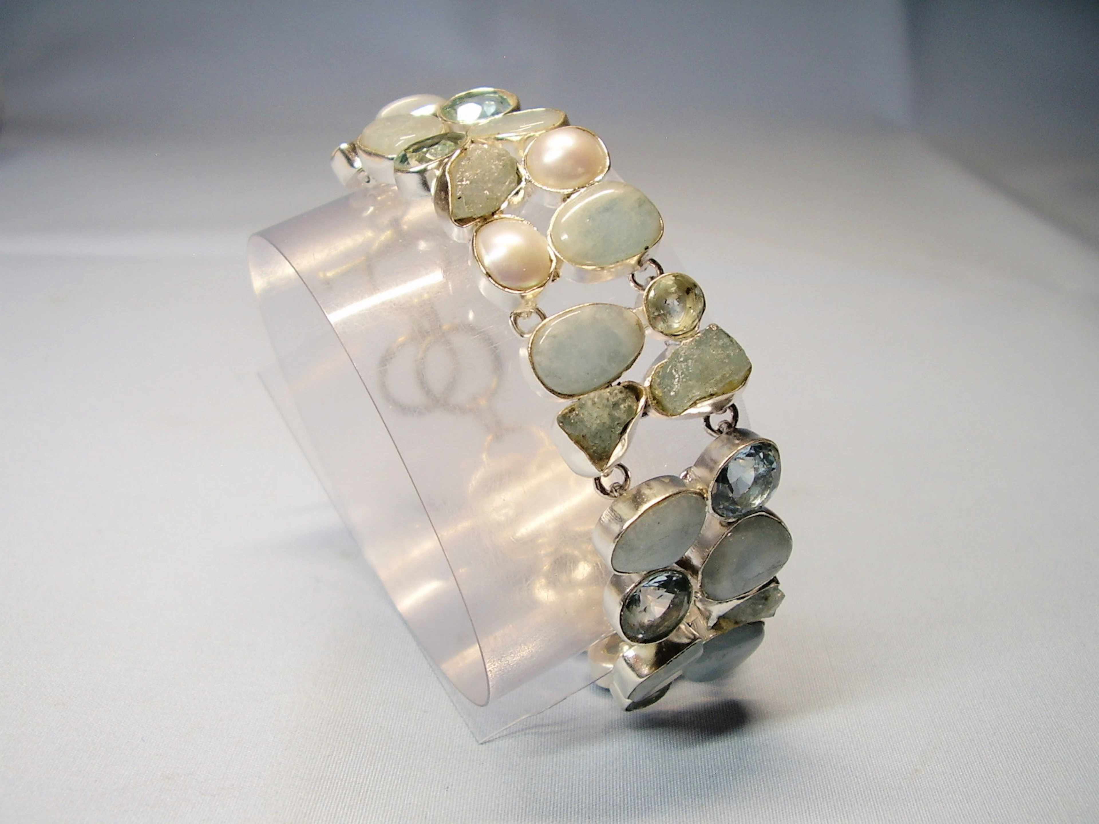 AQUAMARIN - BLAUTOPAS ARMBAND UNIKAT.