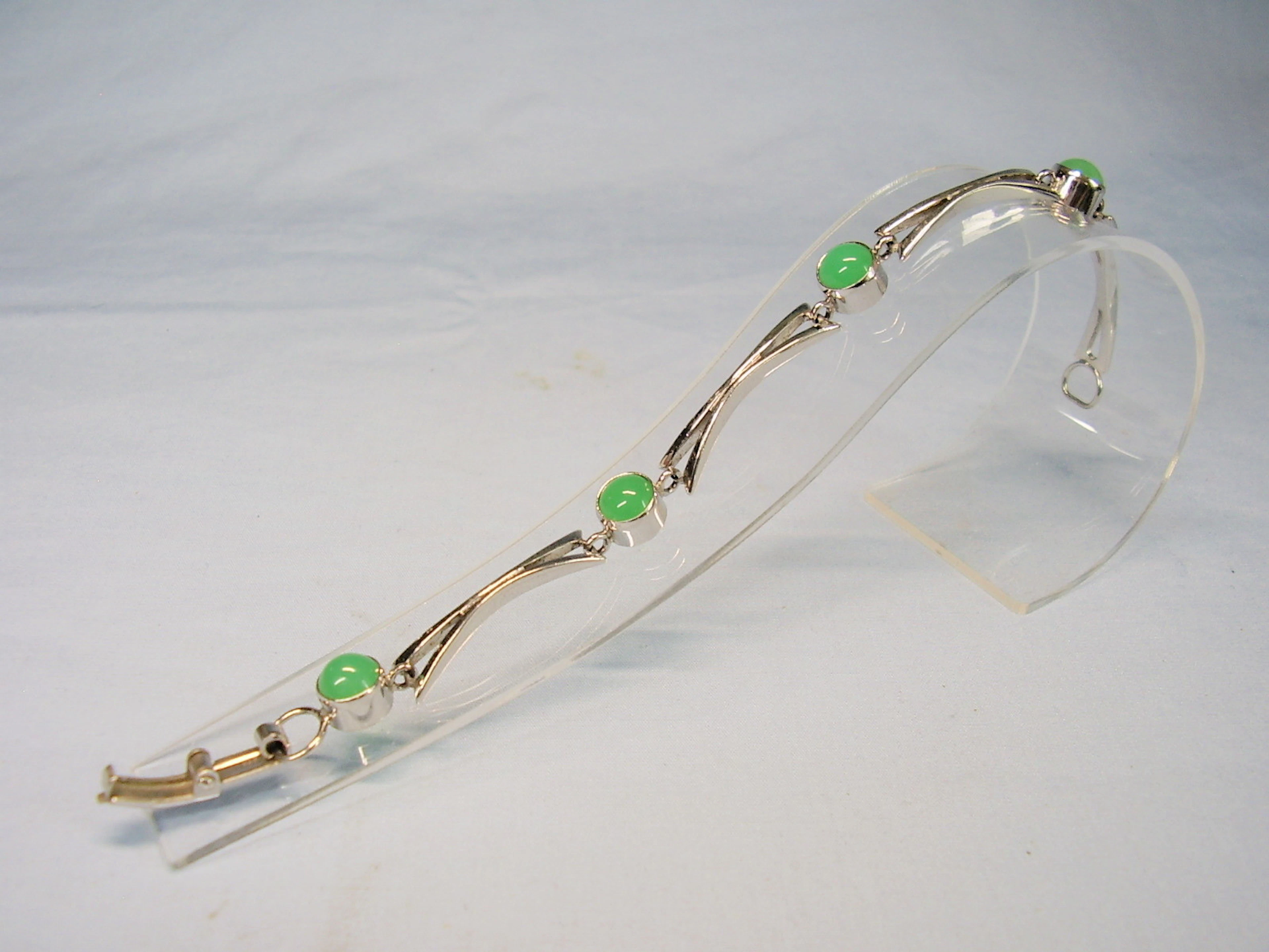 CHRYSOPRAS ARMBAND SILBER 835.