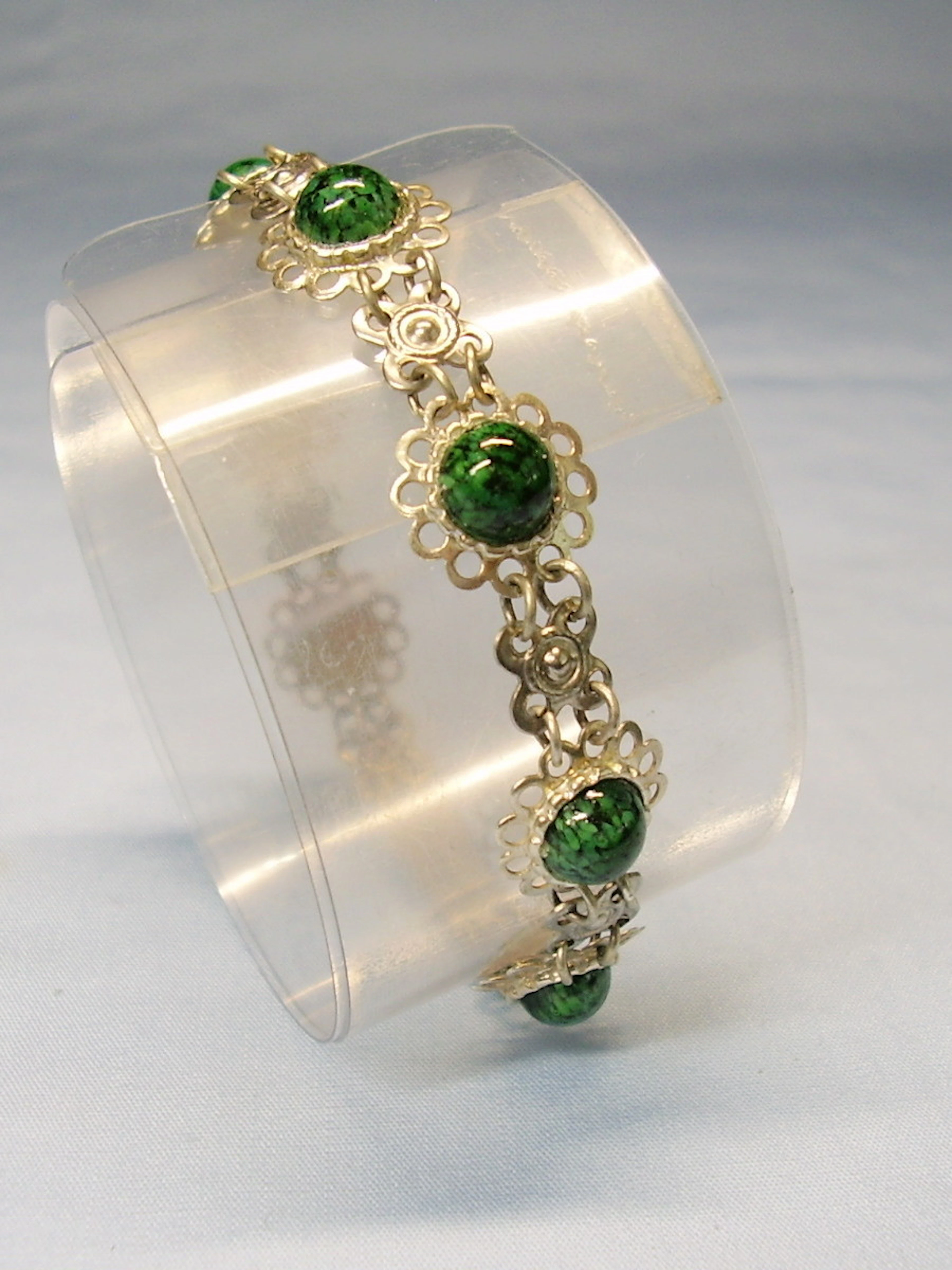 ARMBAND SILBER MALACHIT-AZURIT.