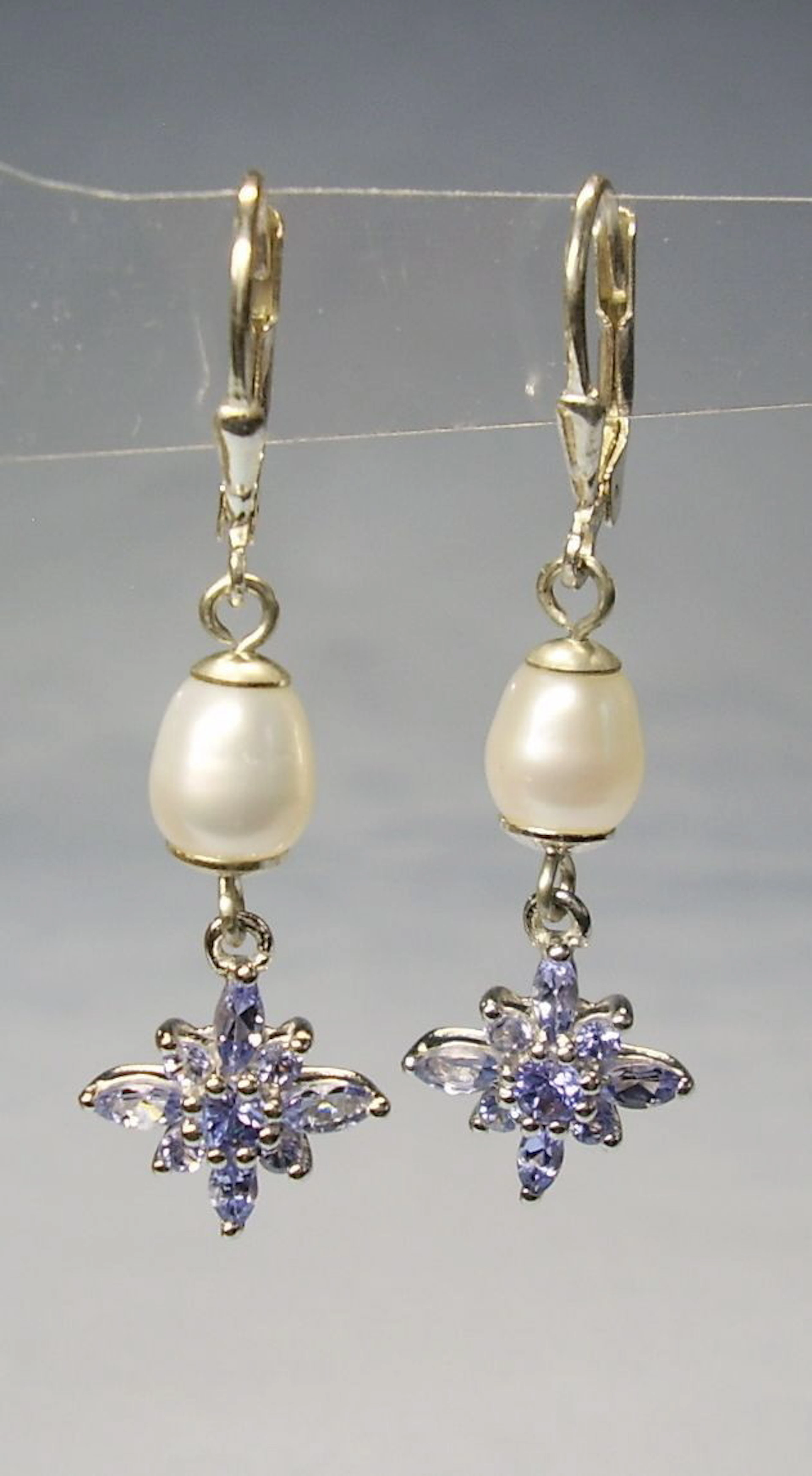TANSANIT - PERL OHRRINGE SILBER 925.