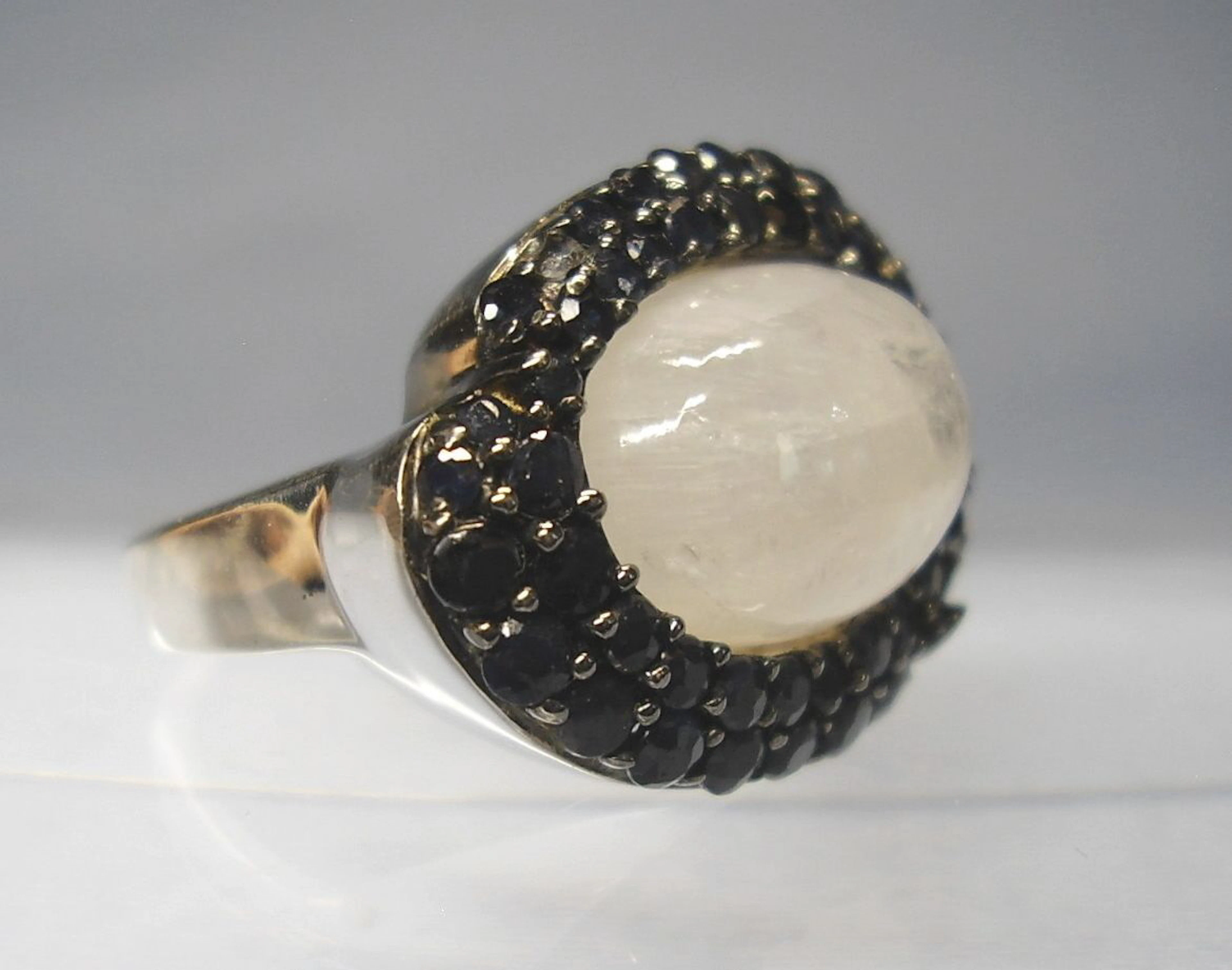 MONDSTEIN - SAPHIR RING SILBER signiert LA LUNA.