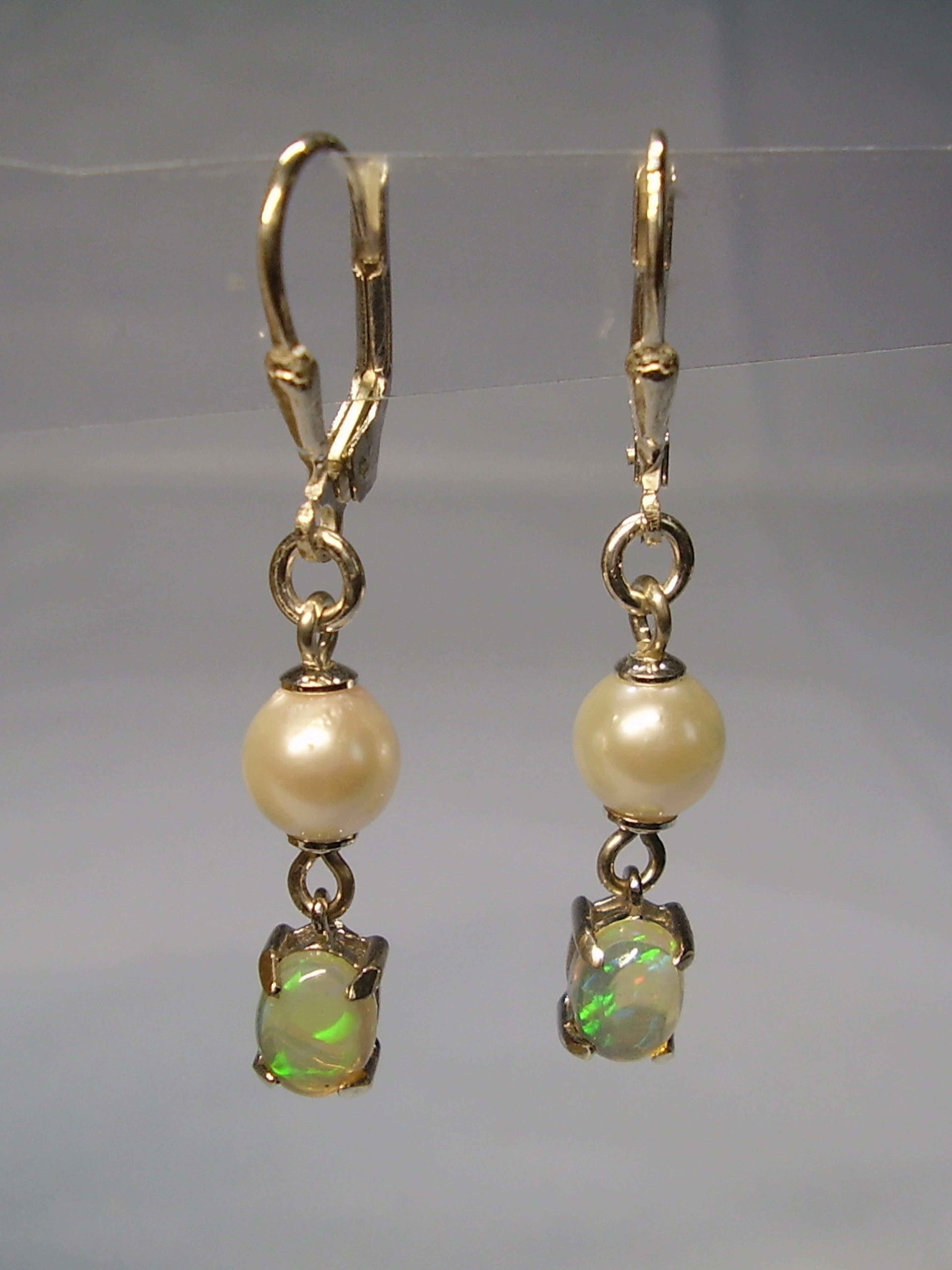 OPAL - AKOYAPERLEN OHRRINGE SILBER 925.
