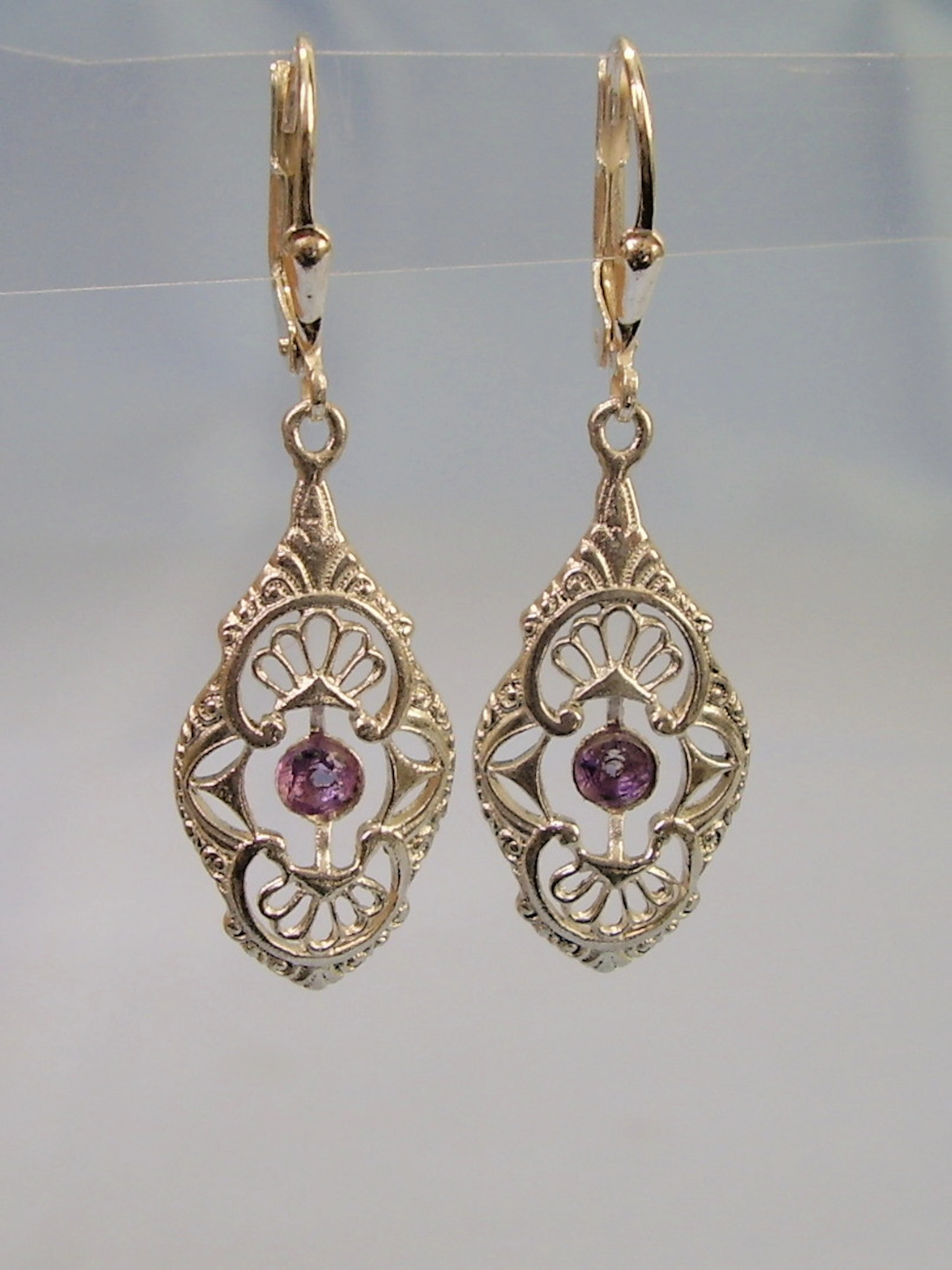 AMETHYST OHRRINGE SILBER 935 ANTIK.