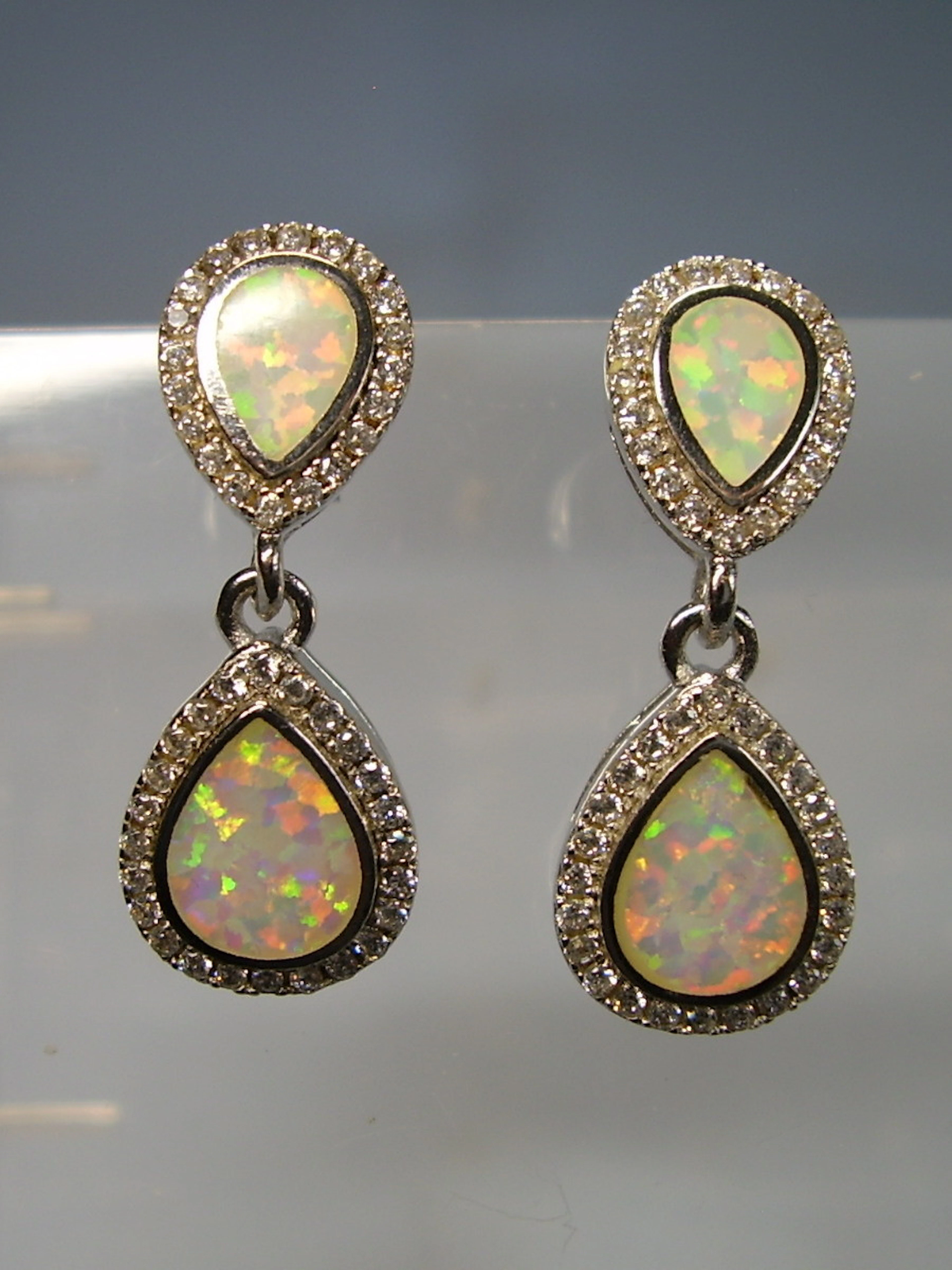 OPAL OHRRINGE SILBER 925.