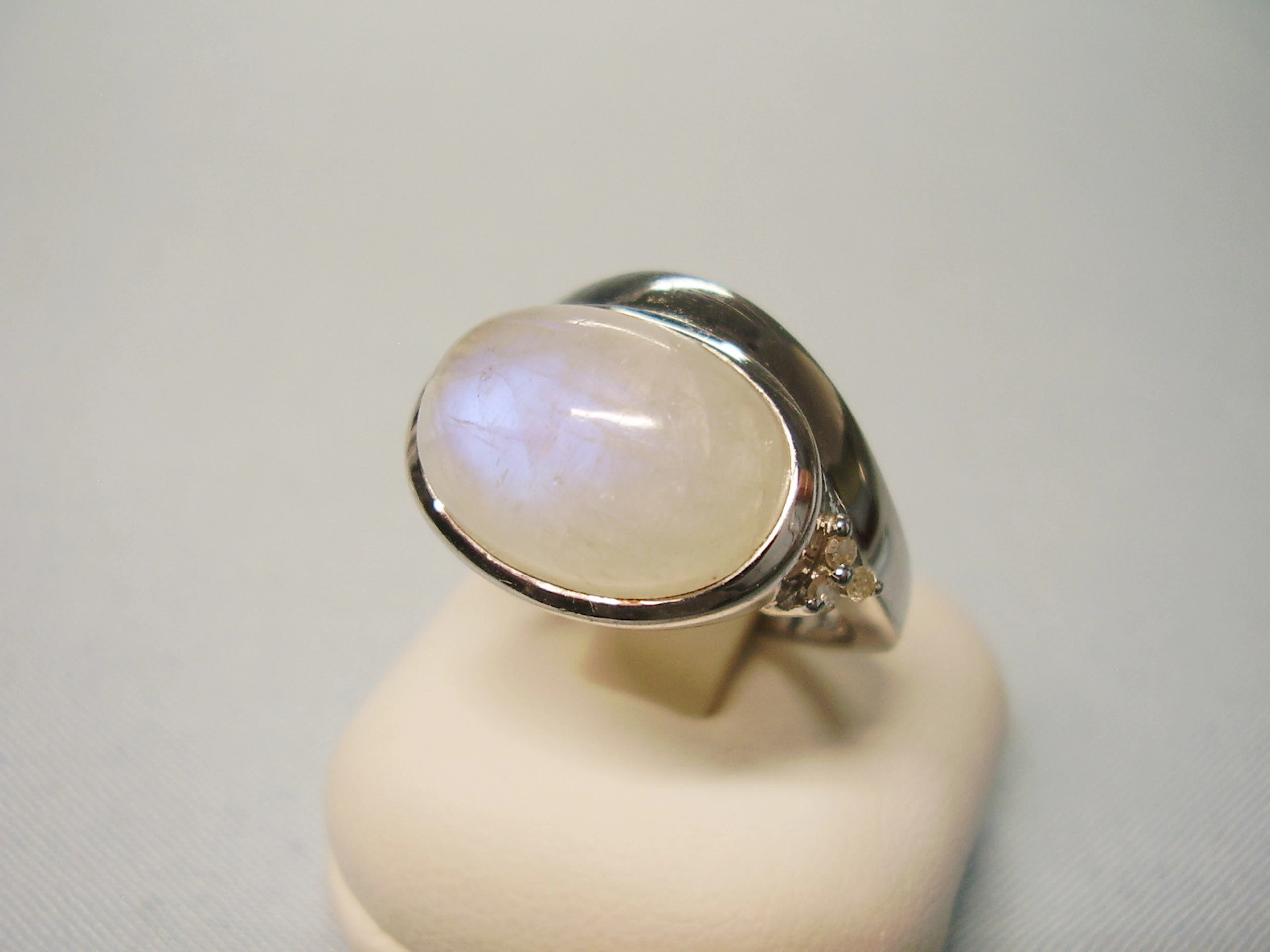 MONDSTEIN - DIAMANT RING SILBER signiert LA LUNA DESIGN.
