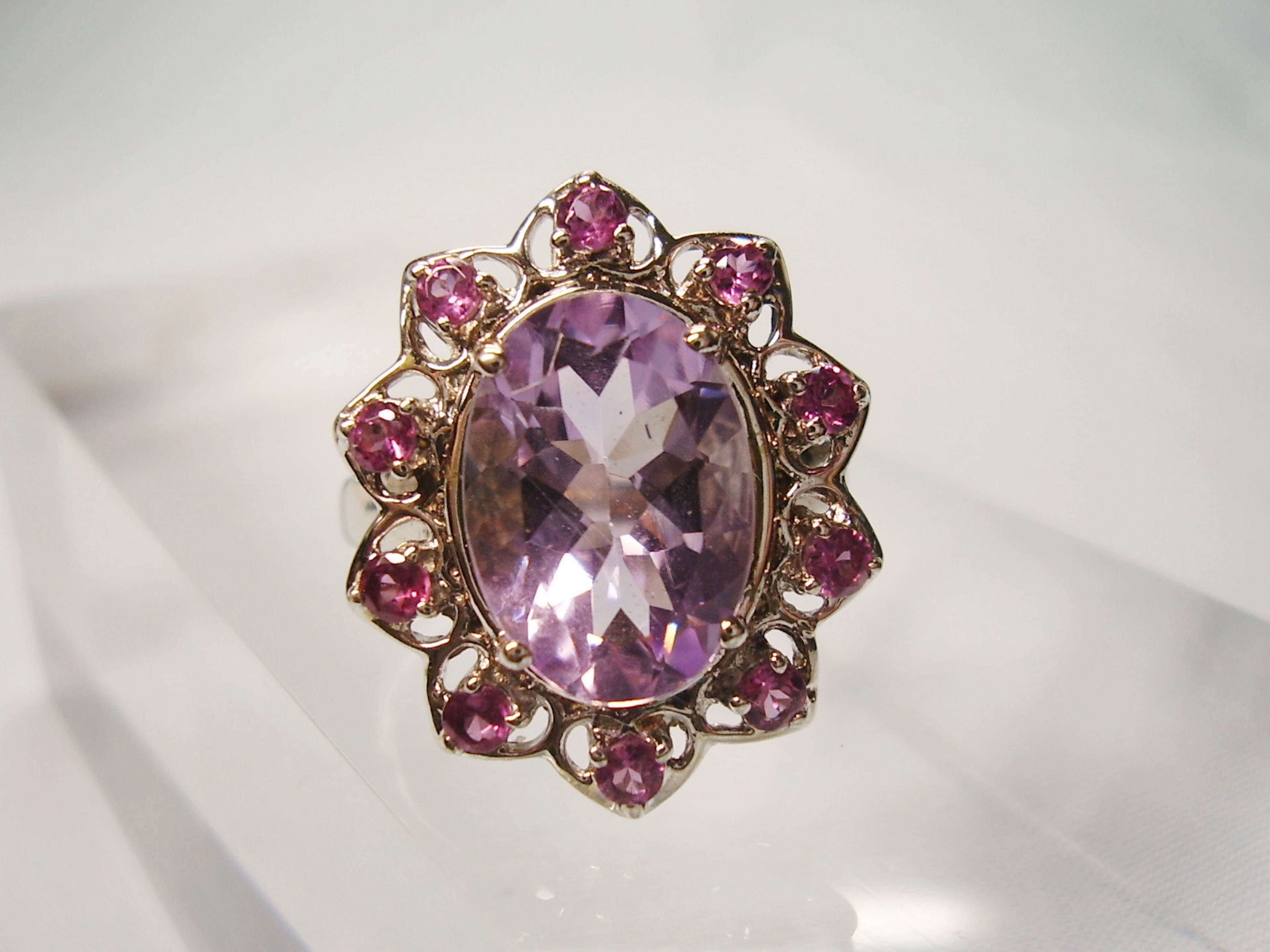AMETHYST - RHODOLITH RING SILBER 925.