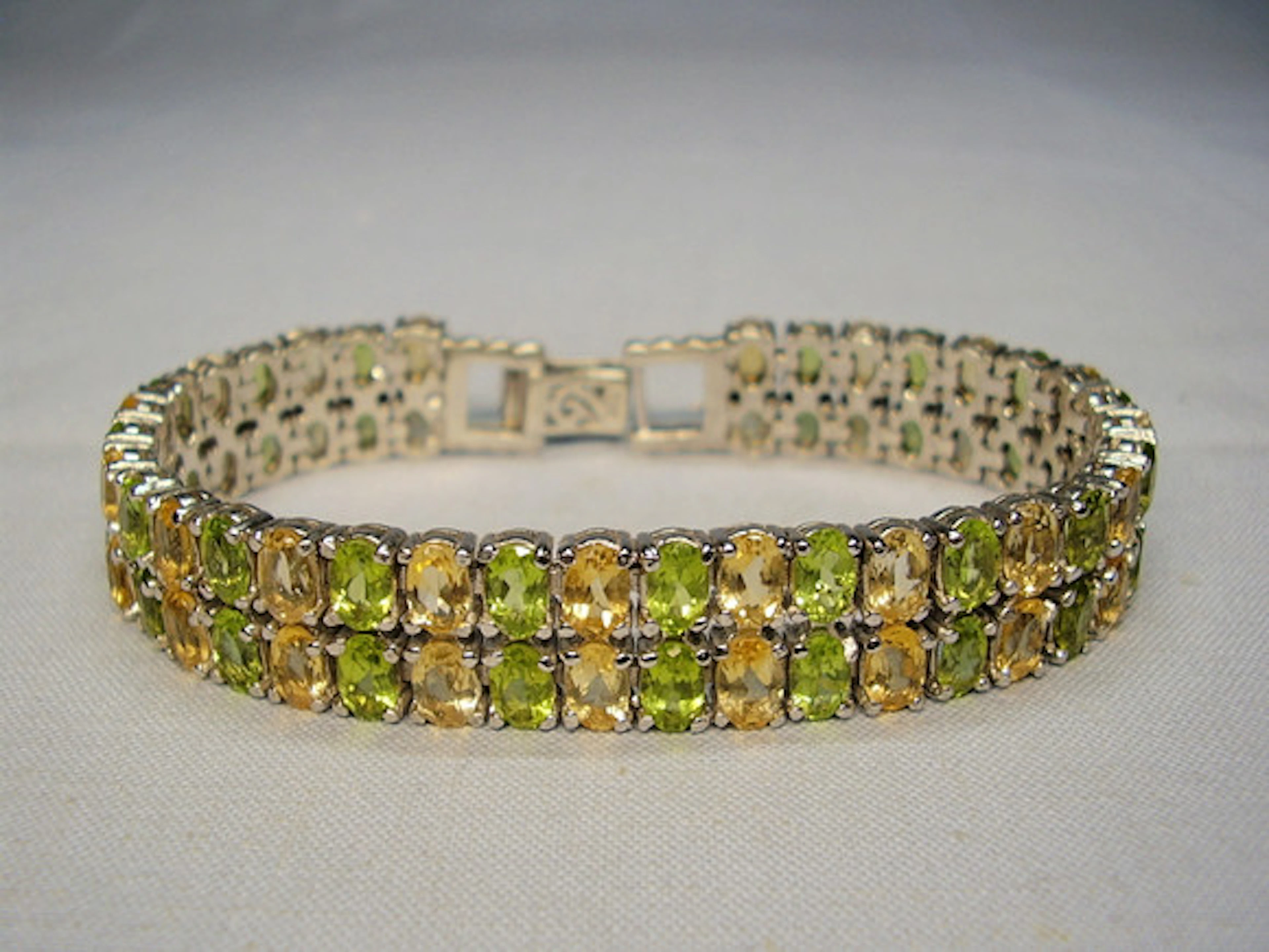 CITRIN - PERIDOT ARMBAND SILVER 42 ct. äde…