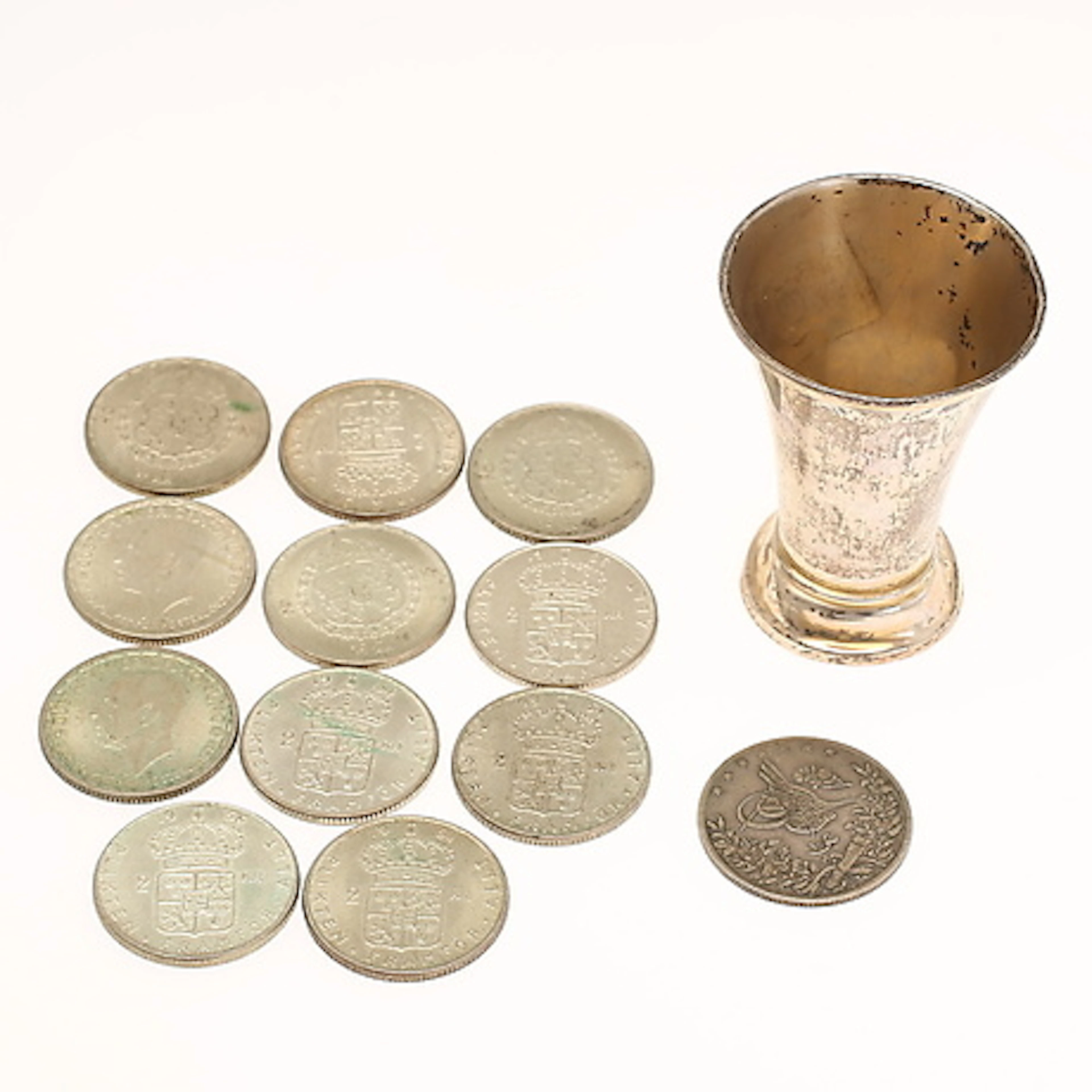 BÄGARE, silver 1911. MYNT tvåkronor 11 st.…