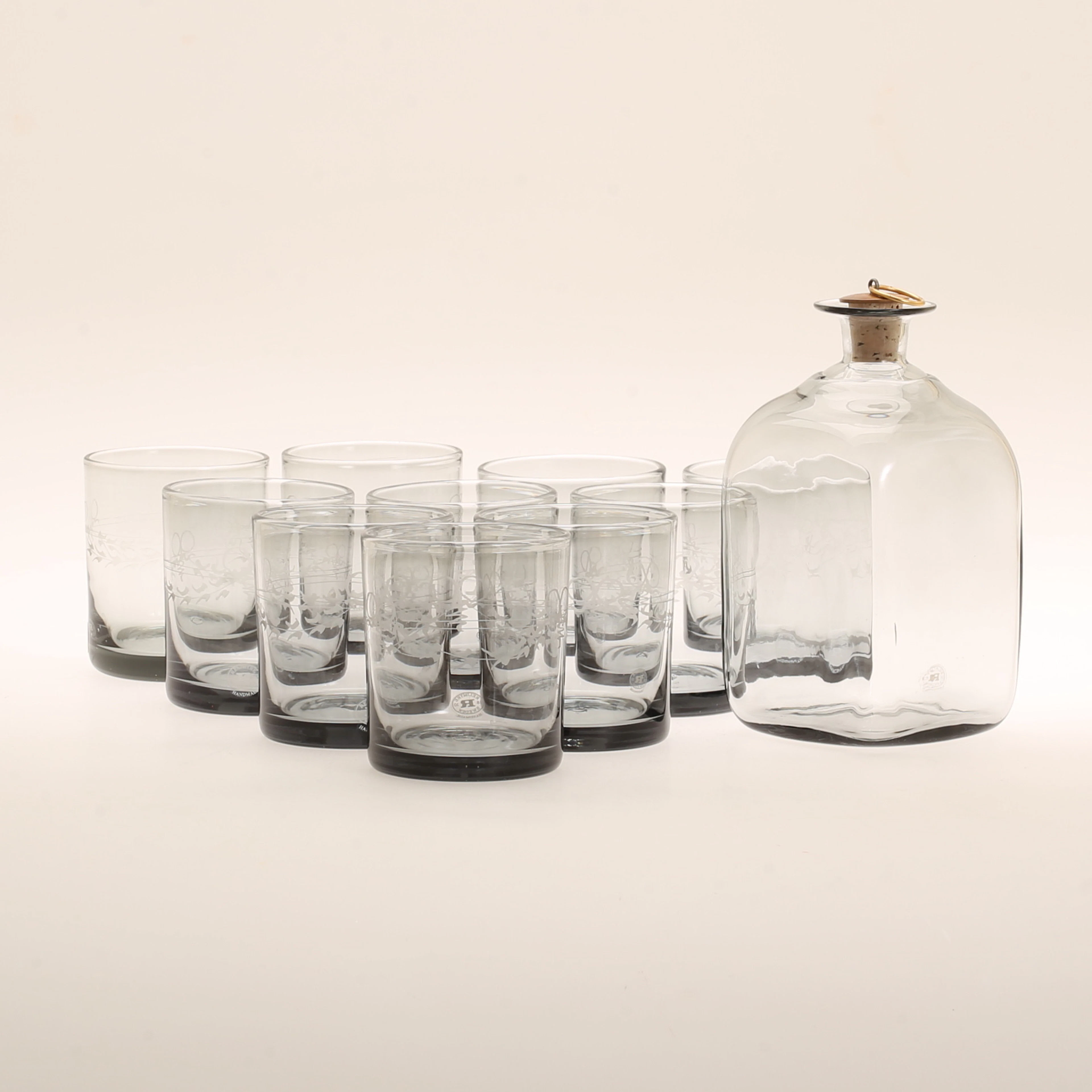 WHISKYGLAS, 10 stycken, "Antik". KARAFF. Reijmyre.