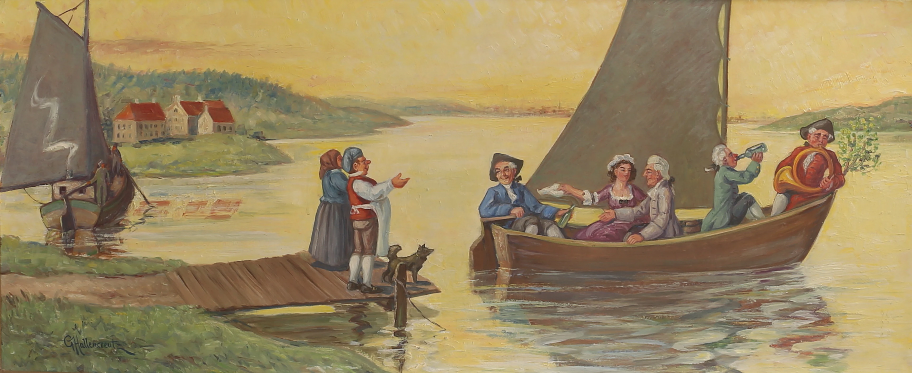 GÖSTA HALLENCREUTZ. Olja pannå, signerad.