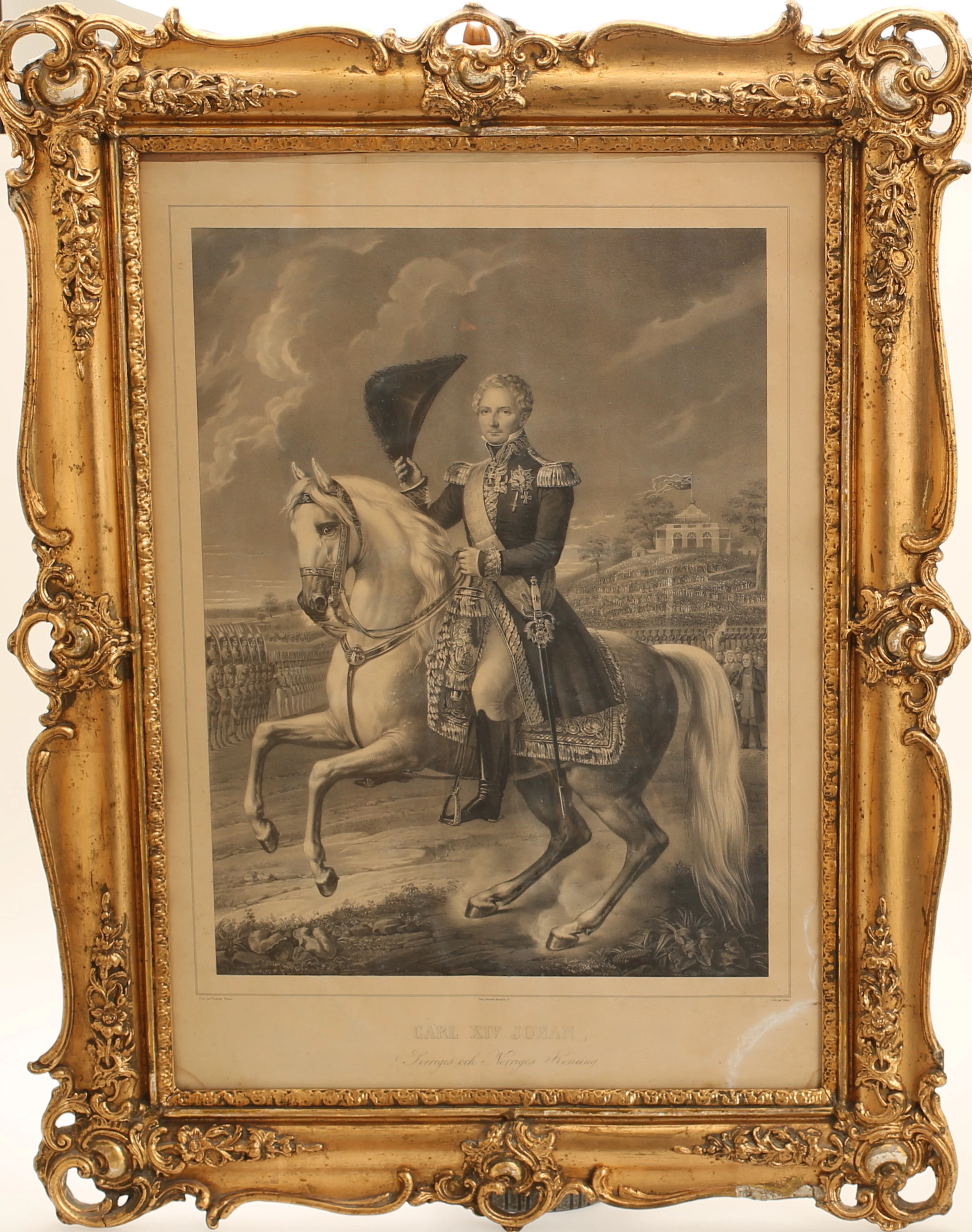 FREDRIK WESTIN. Efter, litografi, "Karl XIV Johan Sveriges och Norrges konung", 1800-tal.