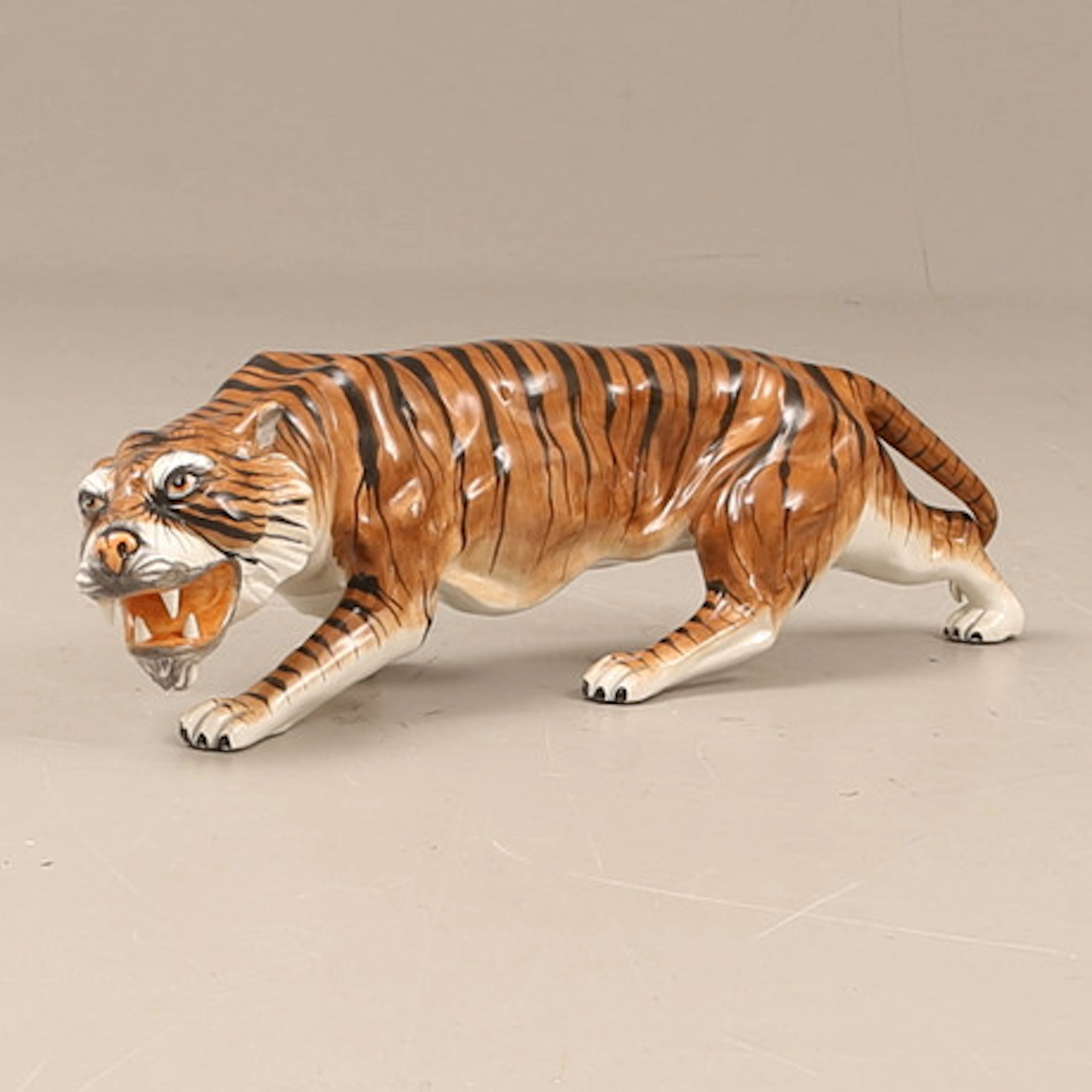 FIGURIN, porslin, tiger.