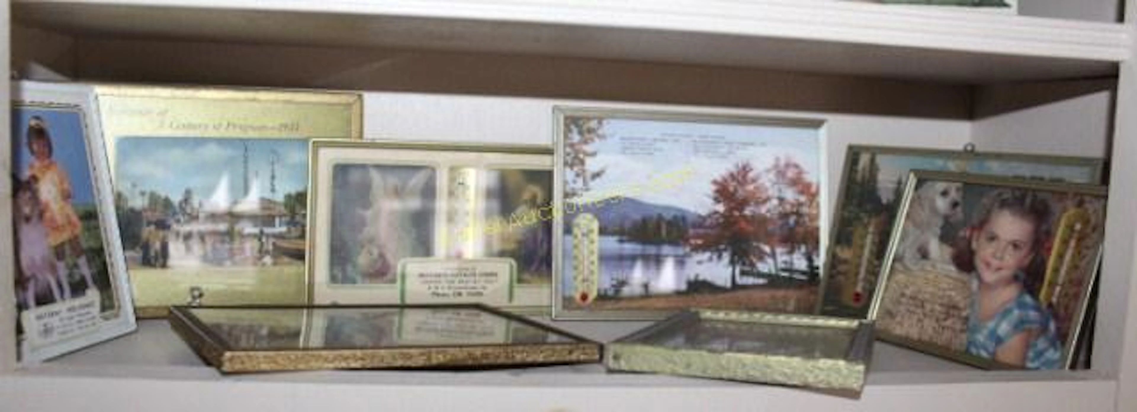 7 Vintage Thermometer Framed Prints and a Motto