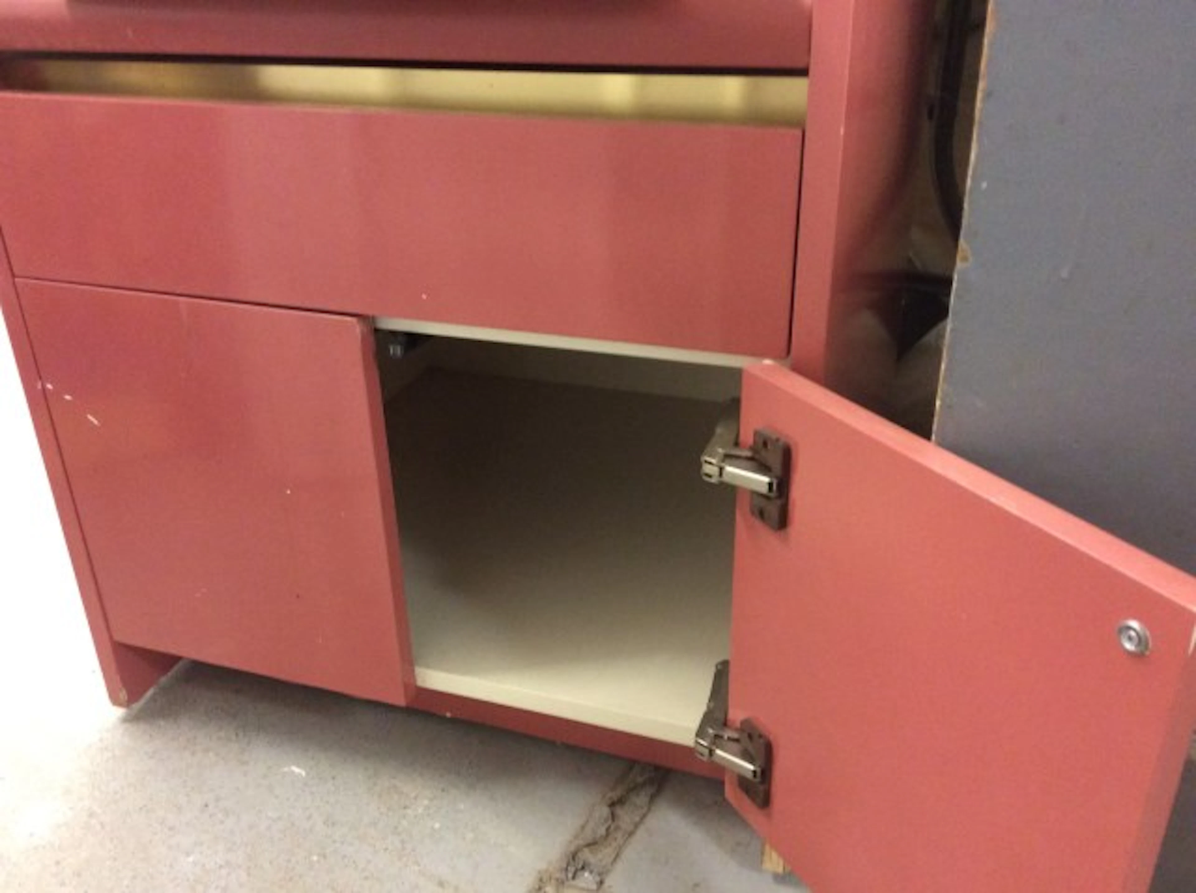 Pink Cabinet, Possibly Tv Stand Or Printer Station