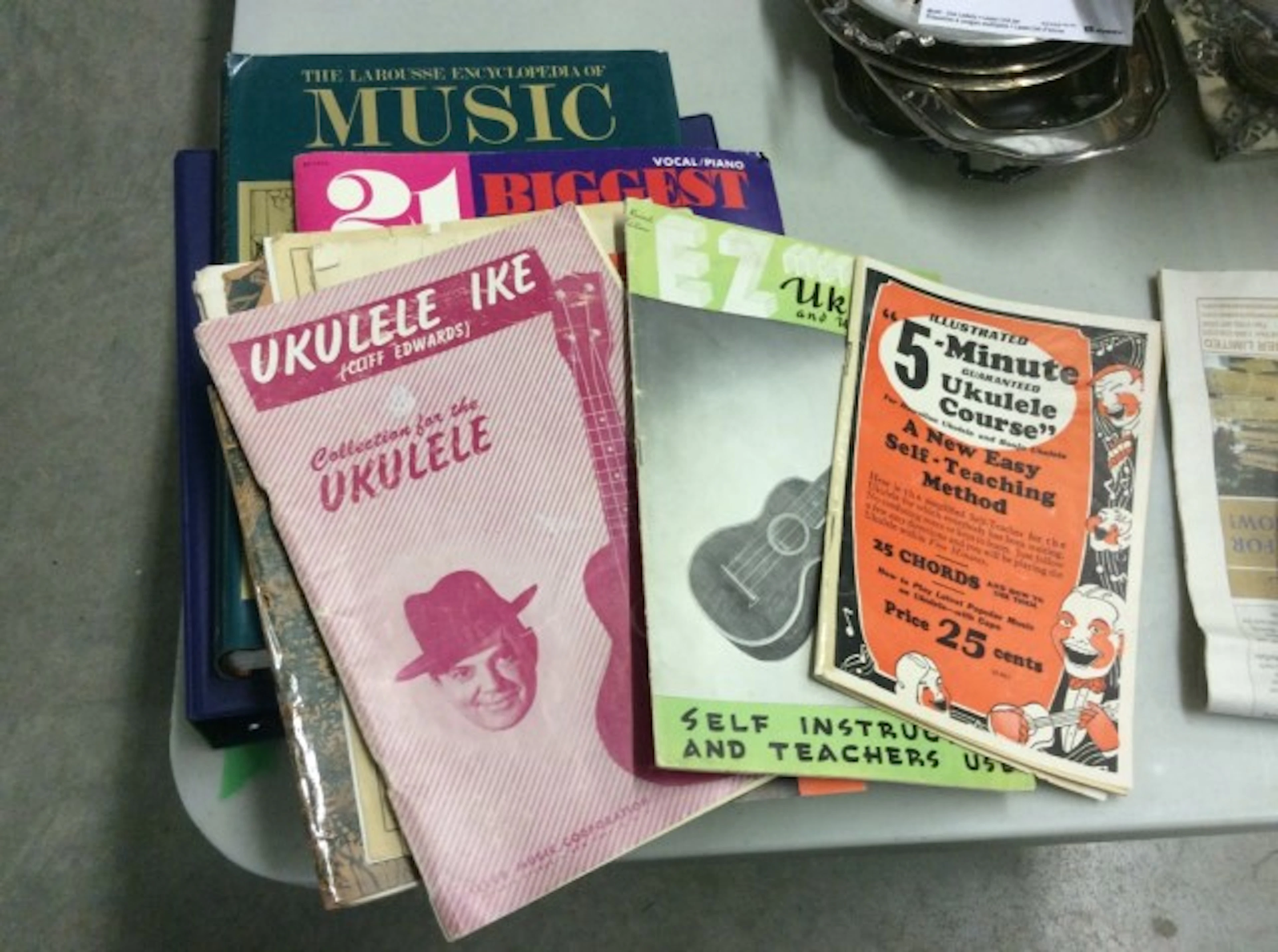Antique Lot Of Ukulele & Music Books