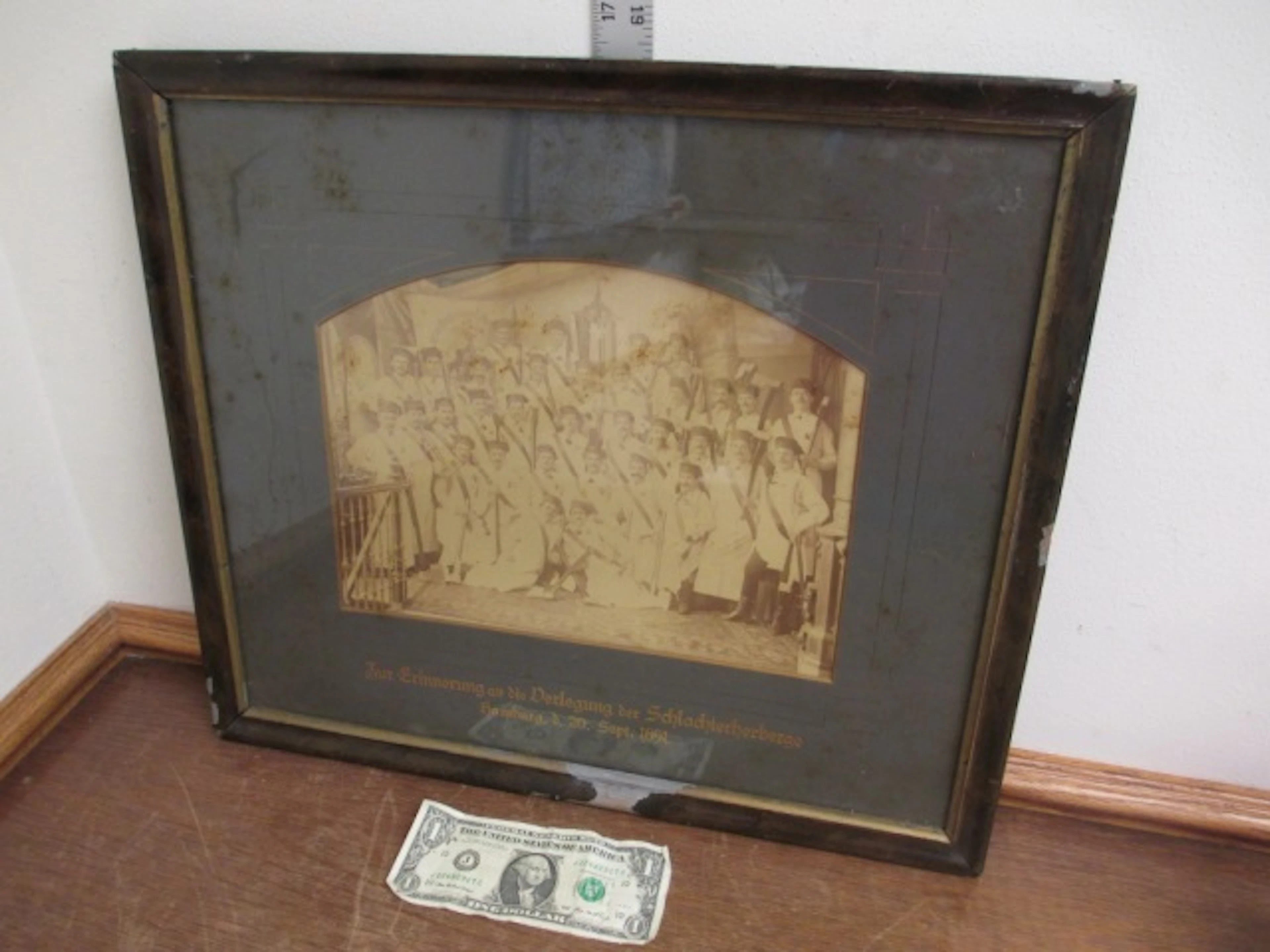 Antique 1891 Hamburg Germany Framed Fraternal