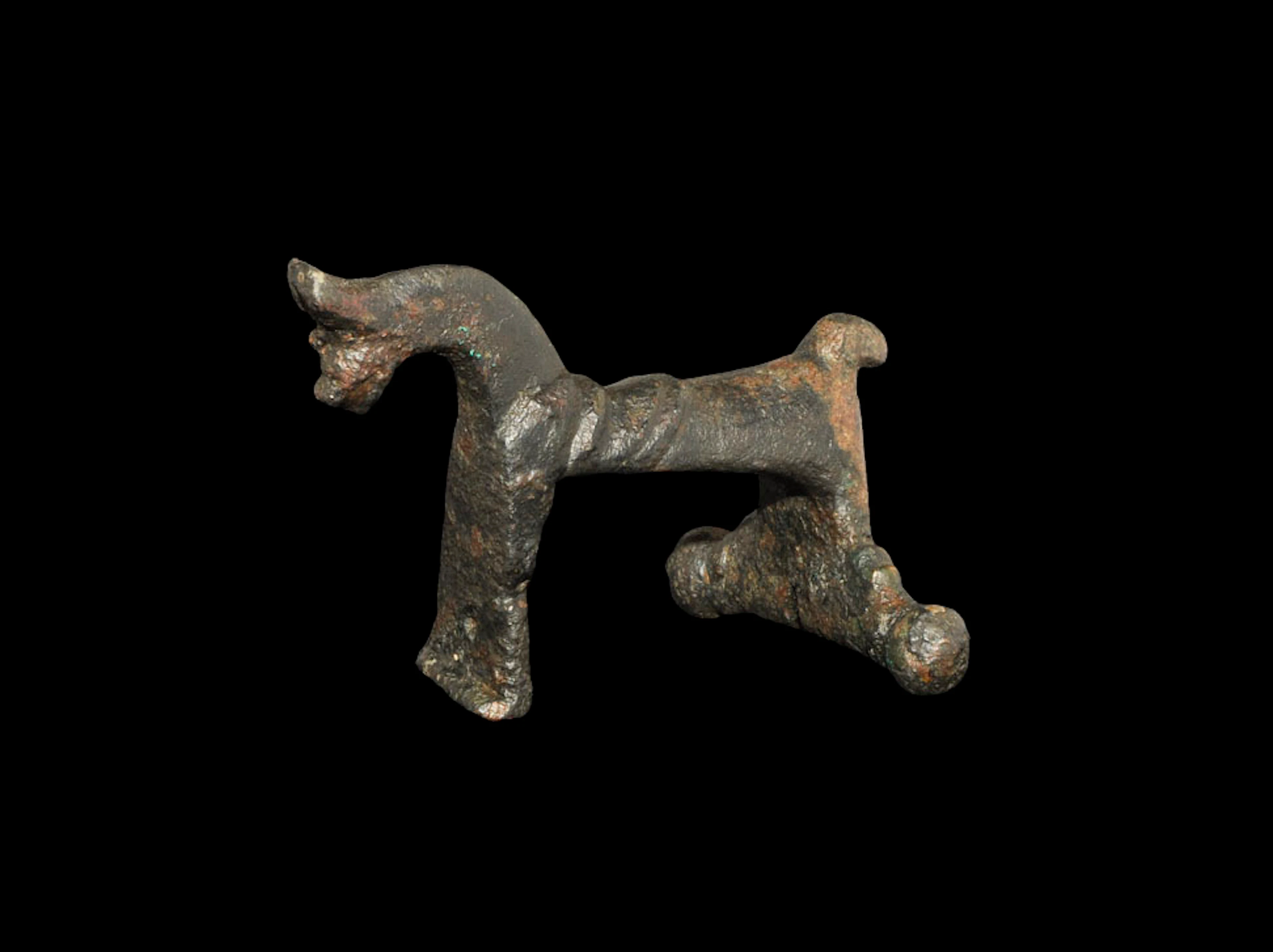 Roman Bronze Horse Bow Brooch