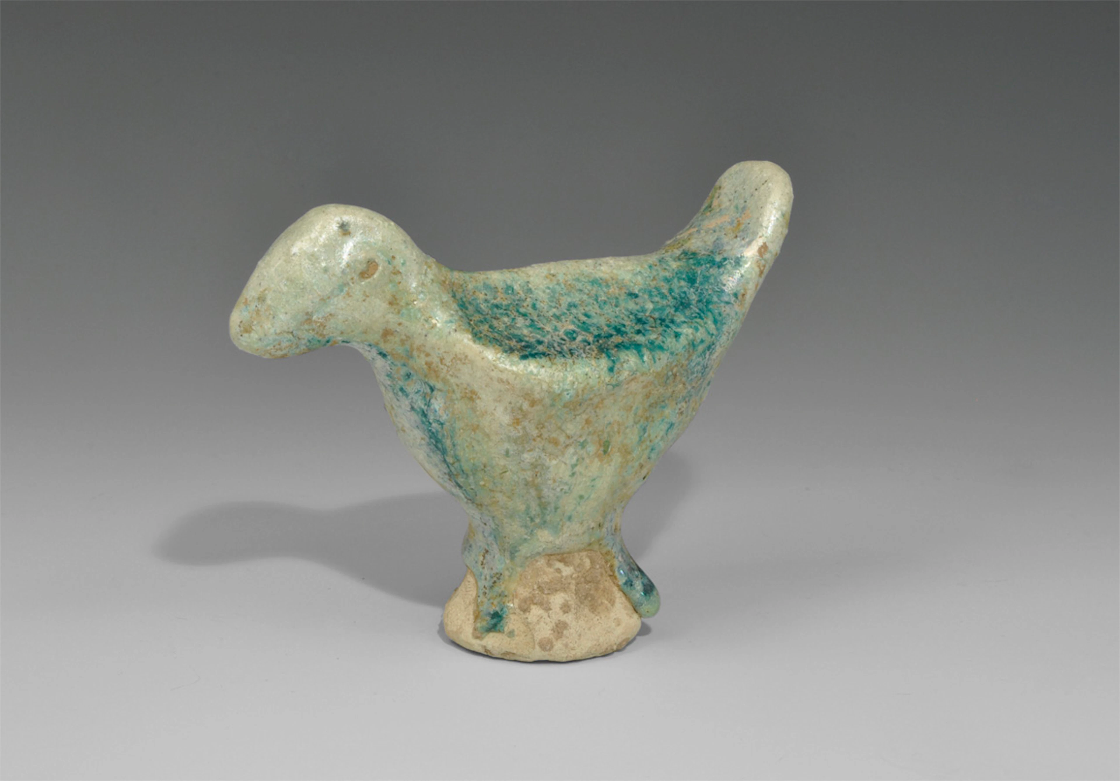 Islamic Ceramic Blue-Glazed Bird Figurine